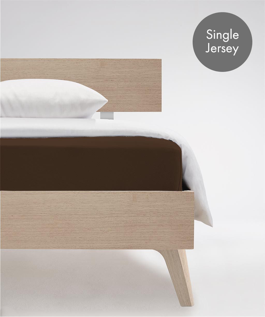 fleuresse Hoeslaken Jenny C van fijn Mako-jersey voor matrassen tot 23 cm hoog (1 stuk) hoeslakens maat 90-100 cm x 220 cm bruin