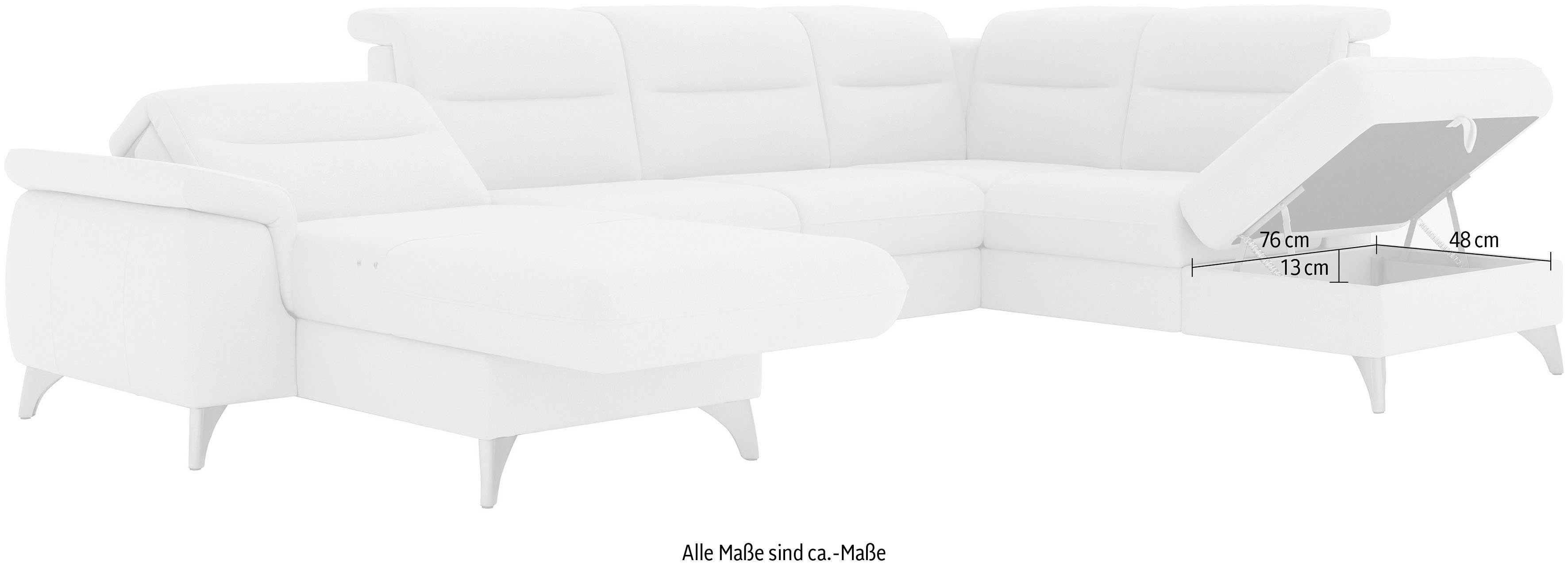 sit&more Zithoek Astoria U-vorm naar keuze met motorische relaxfunctie