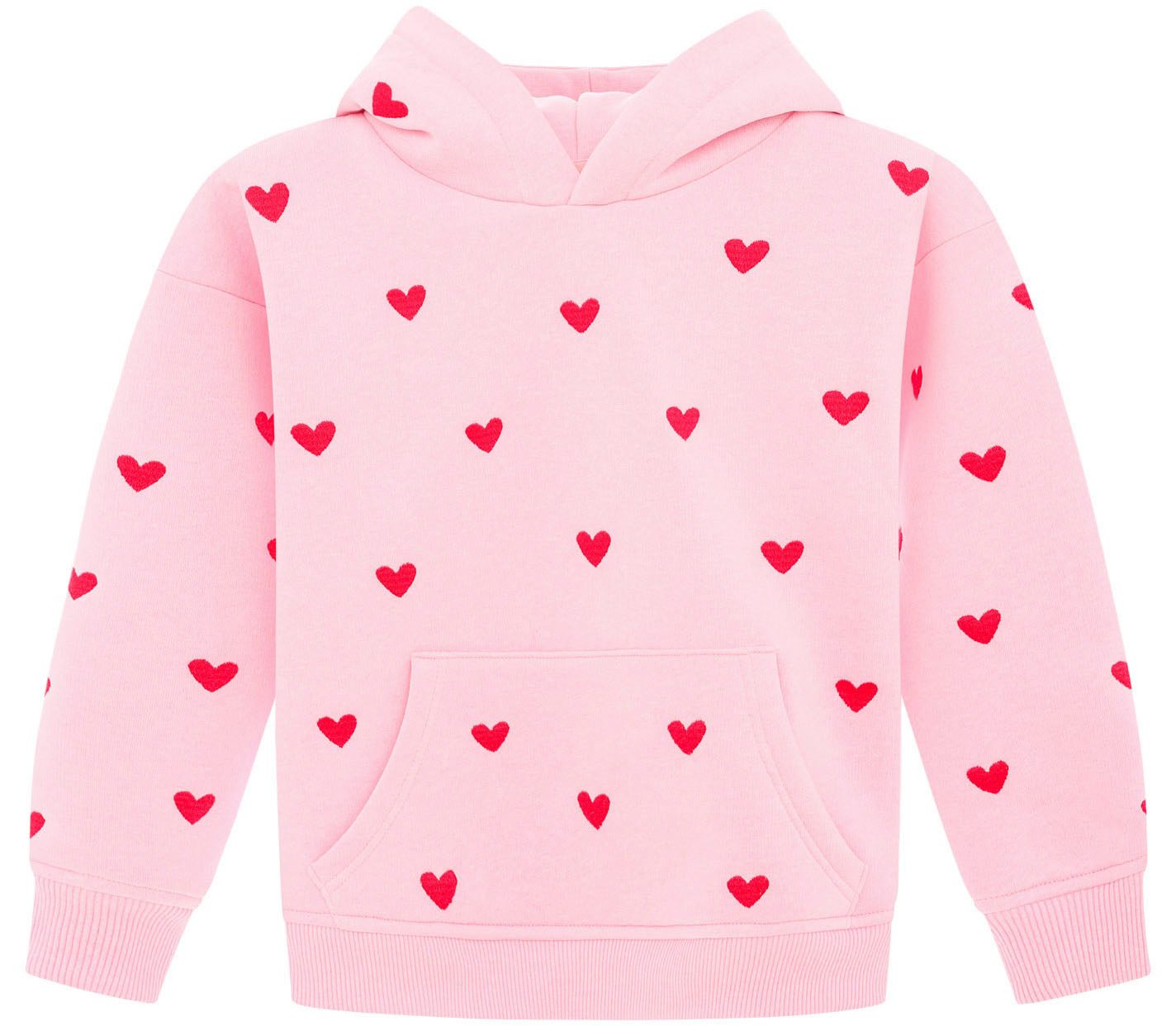 Zwillingsherz Hoodie Hearts Kids met geborduurde harten allover voor meisjes