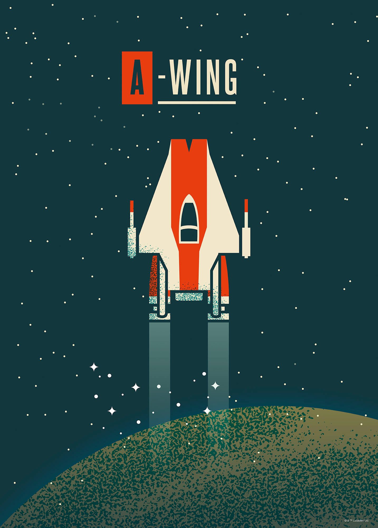 Komar Artprint Star Wars Geeky A-Wing 300 x 280 cm (breedte x hoogte) - behang, vlies, woonkamer, slaapkamer (1 stuk)