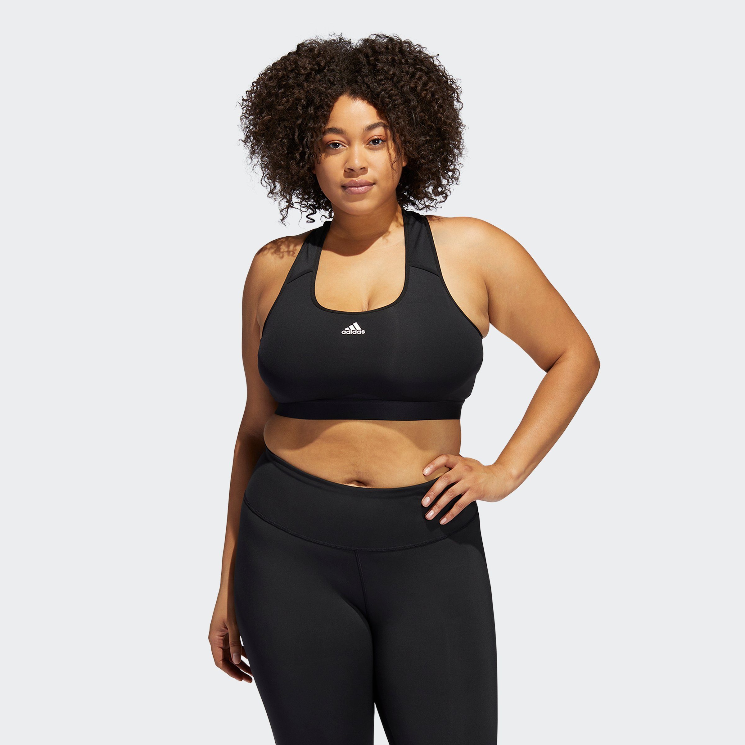 adidas Performance Sport-bh ADIDAS POWERREACT training medium-support – GROTE maten (1-delig)