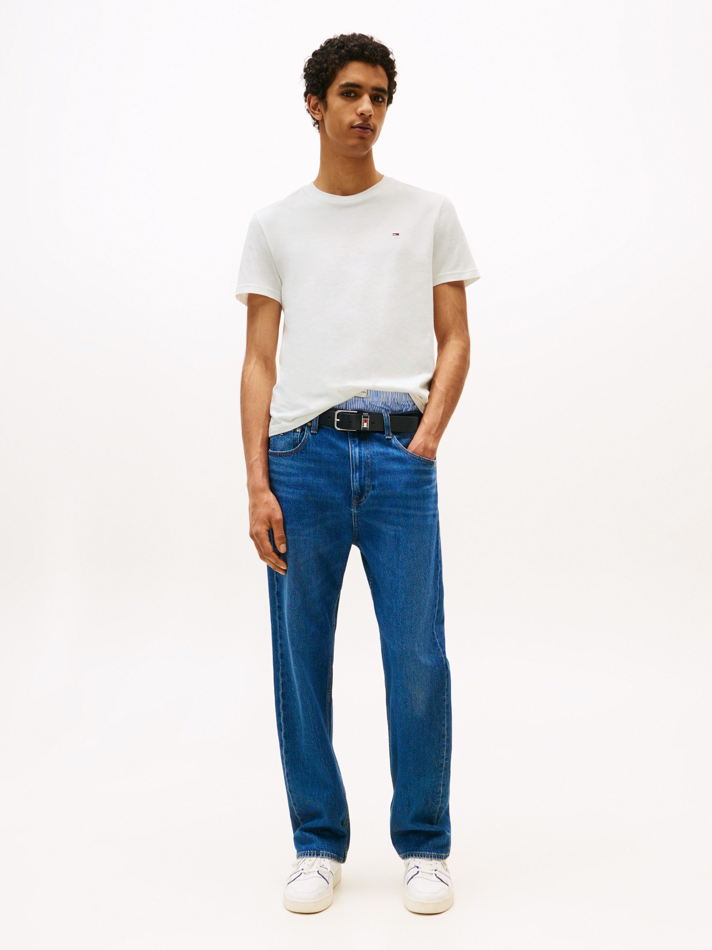 TOMMY JEANS Shirt met ronde hals TJM XSLIM 2PACK JERSEY TEE EXT (Set van 2)