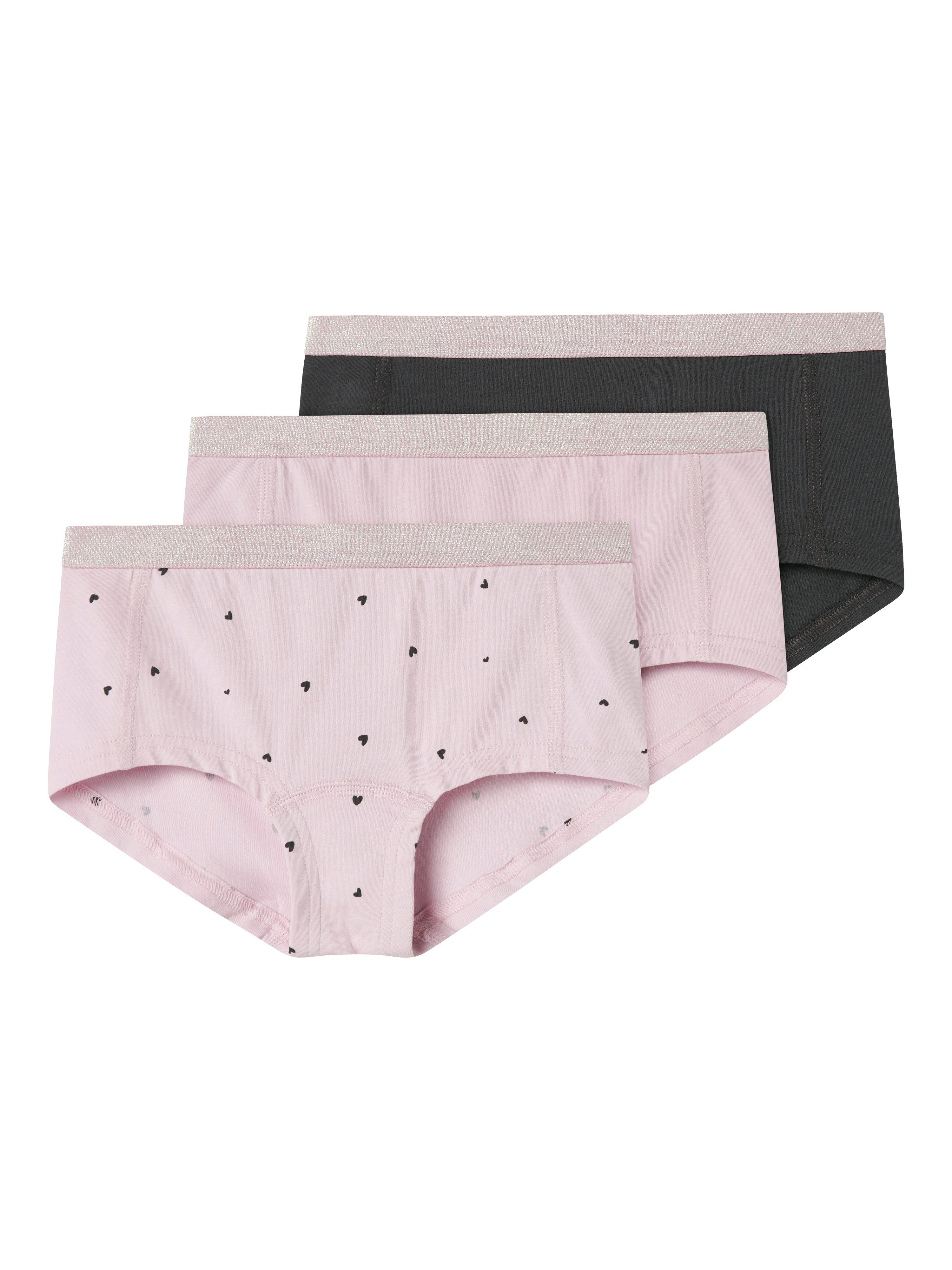 Name It Hipster NKFHIPSTER 3P WINSOME HEARTS NOOS (set, 3 stuks) meisjes onderbroeken maat 134 (140) paars