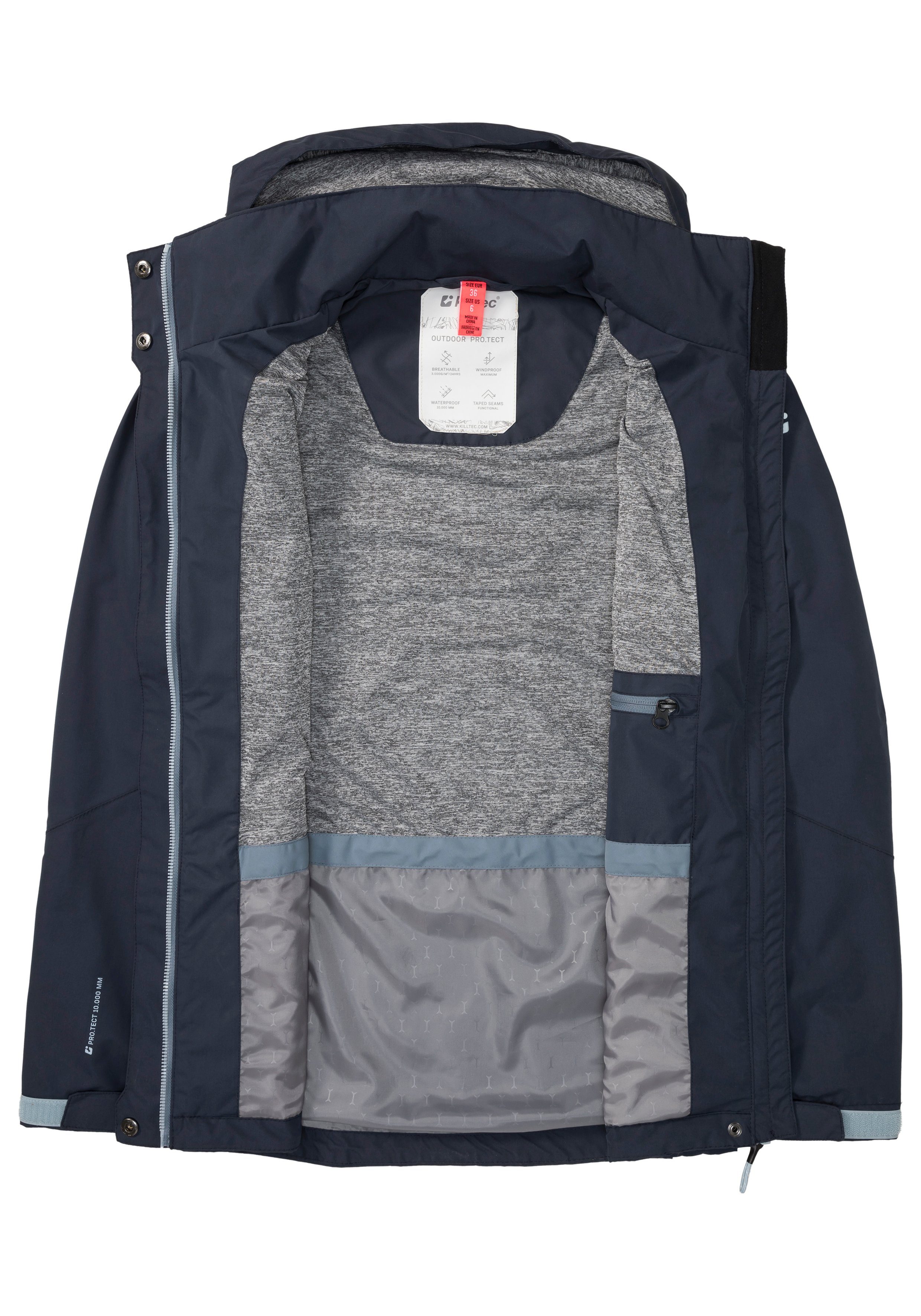 Killtec Regenjack Water- & winddicht & licht & afneembare capuchon