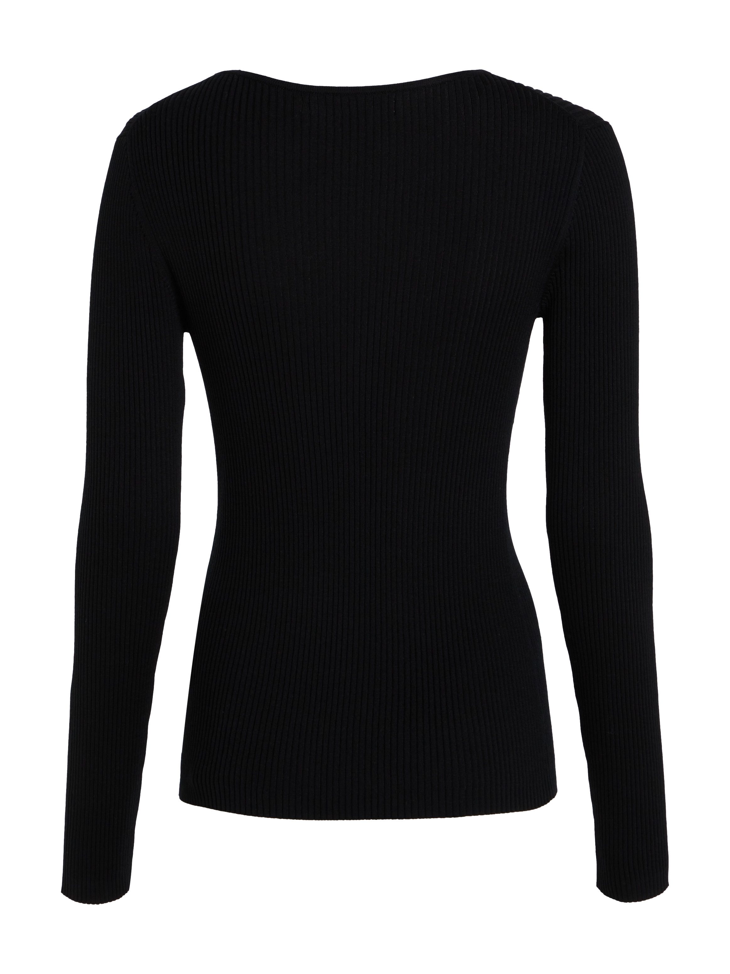 Calvin Klein Trui met ronde hals WOVEN LABEL TIGHT SWEATER