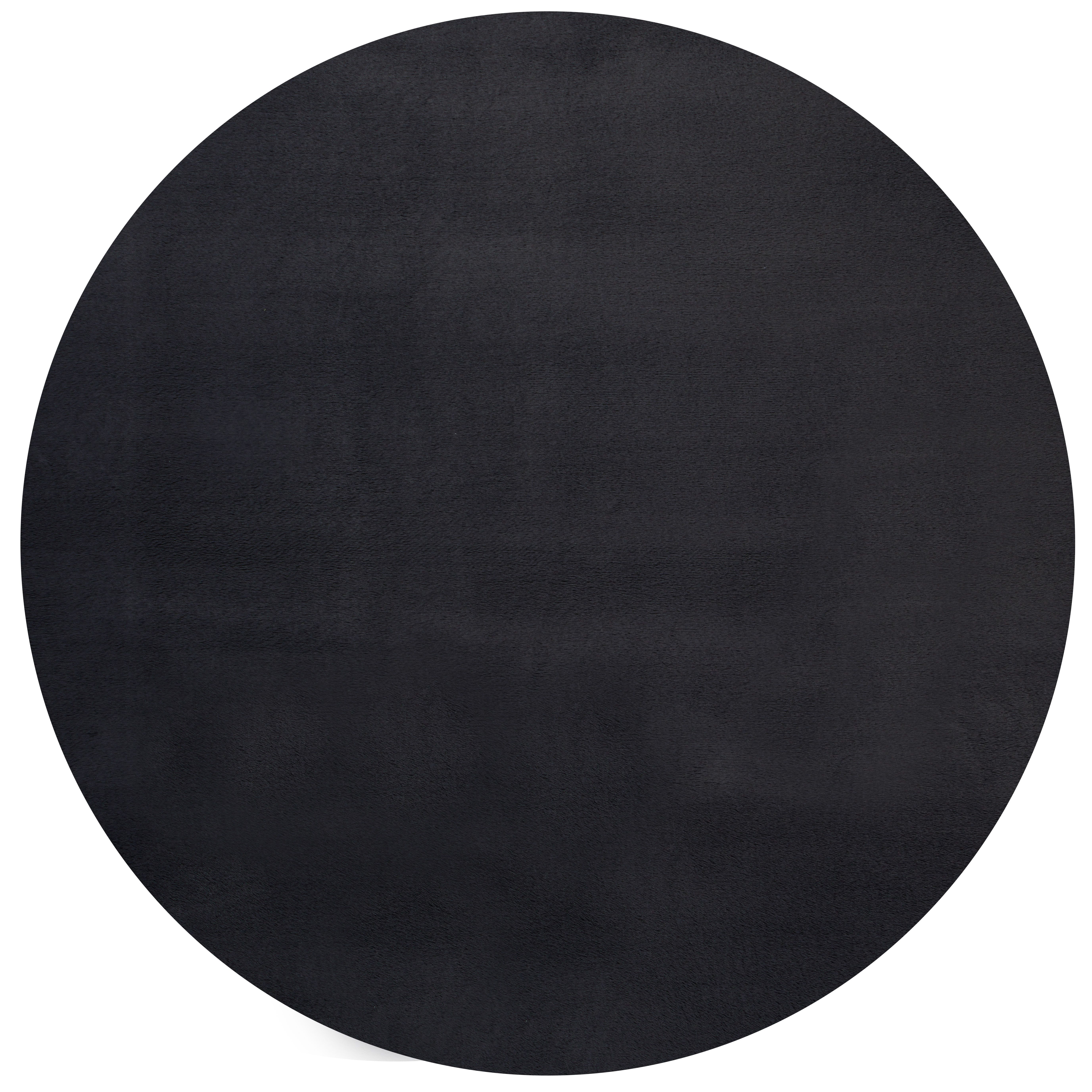 OTTO The carpet Vloerkleed Cosy Woonkamer tapijt bont-uitstraling wasbaar elegant moderne vloerkleden maat Ø 200 cm x 11 mm zwart
