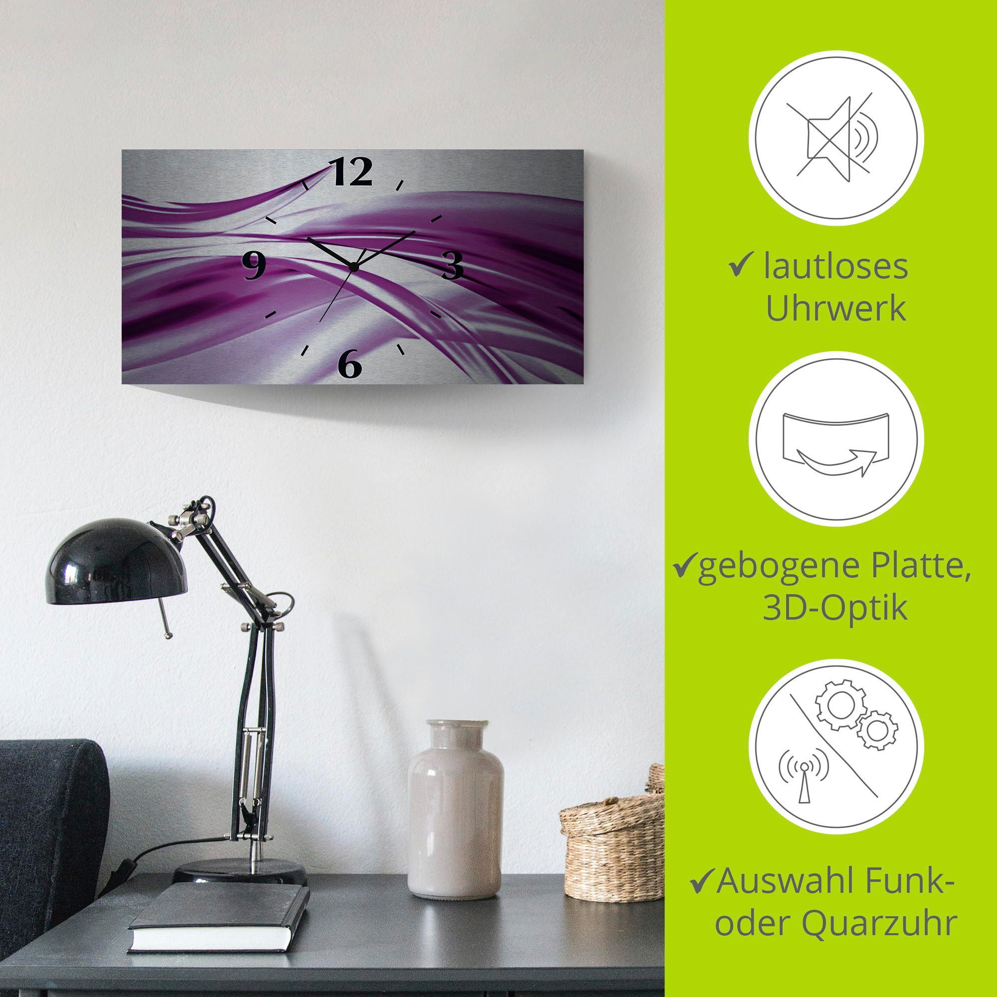 Artland Wandklok Mooie golf - abstract 3d-look geschulpt, met kwarts- of radiografisch uurwerk, verschillende maten