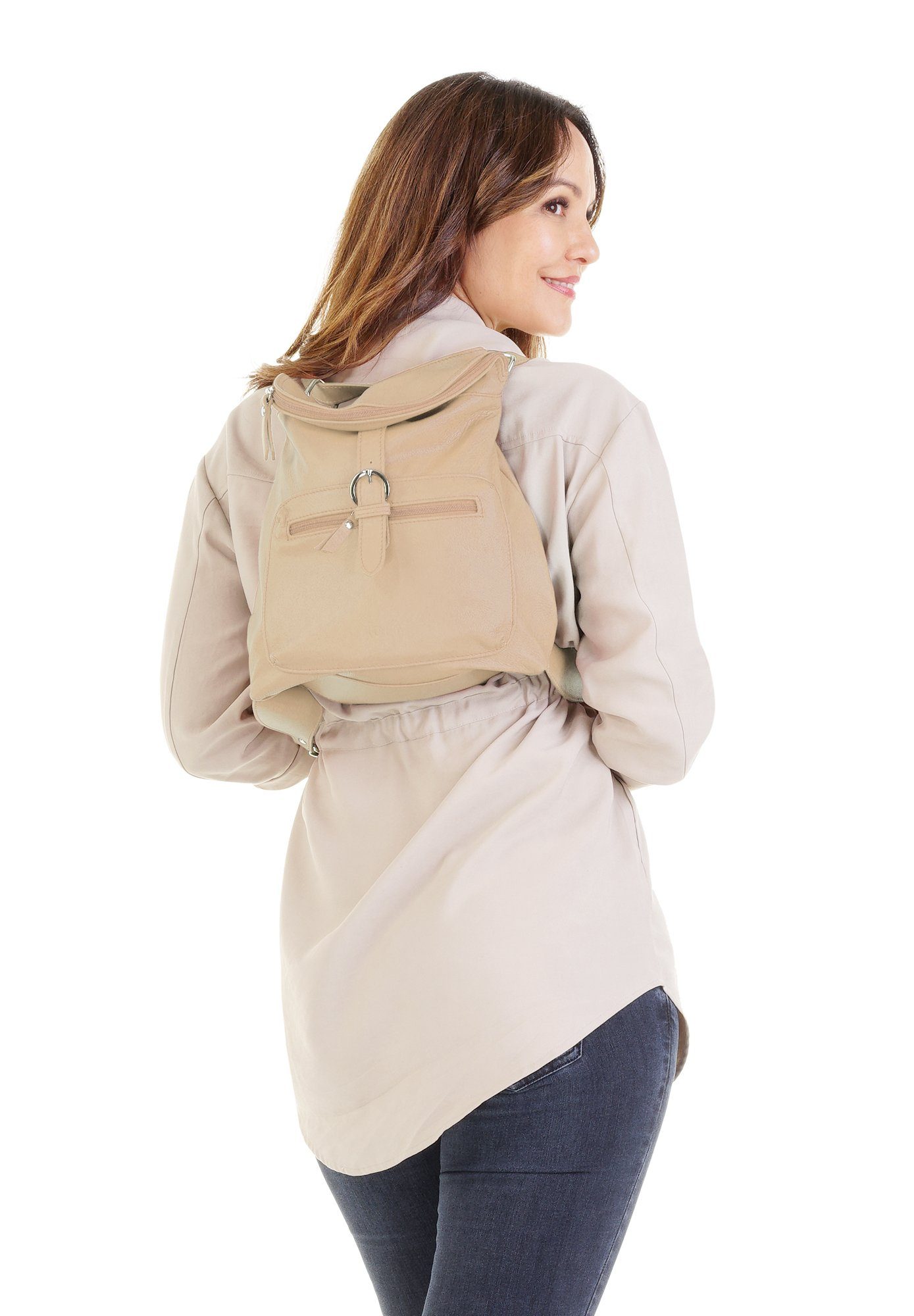 Forty Degrees Rugzak echt leer, made in italy