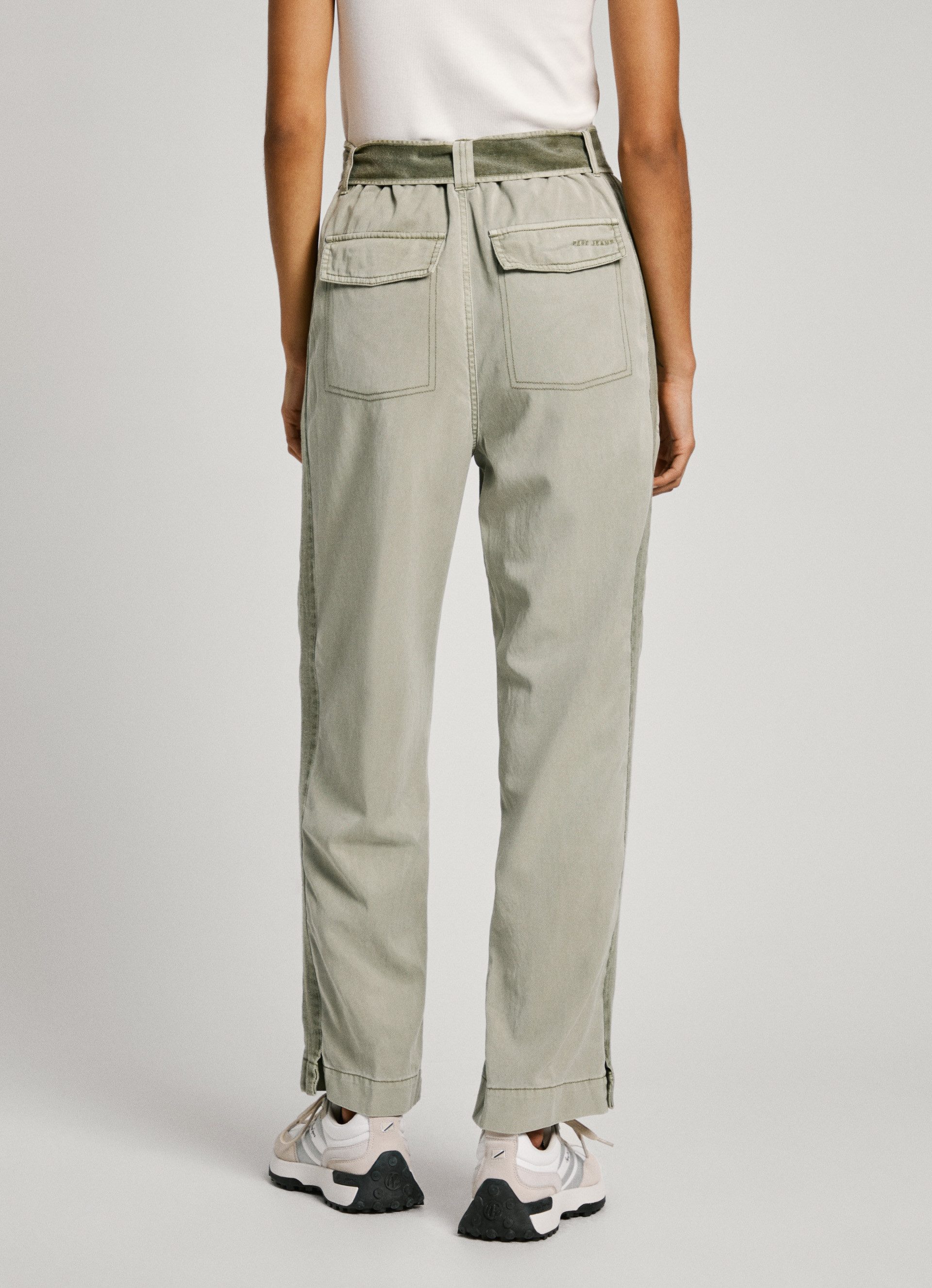 Pepe Jeans Cargobroek Aylin met streepbeleg