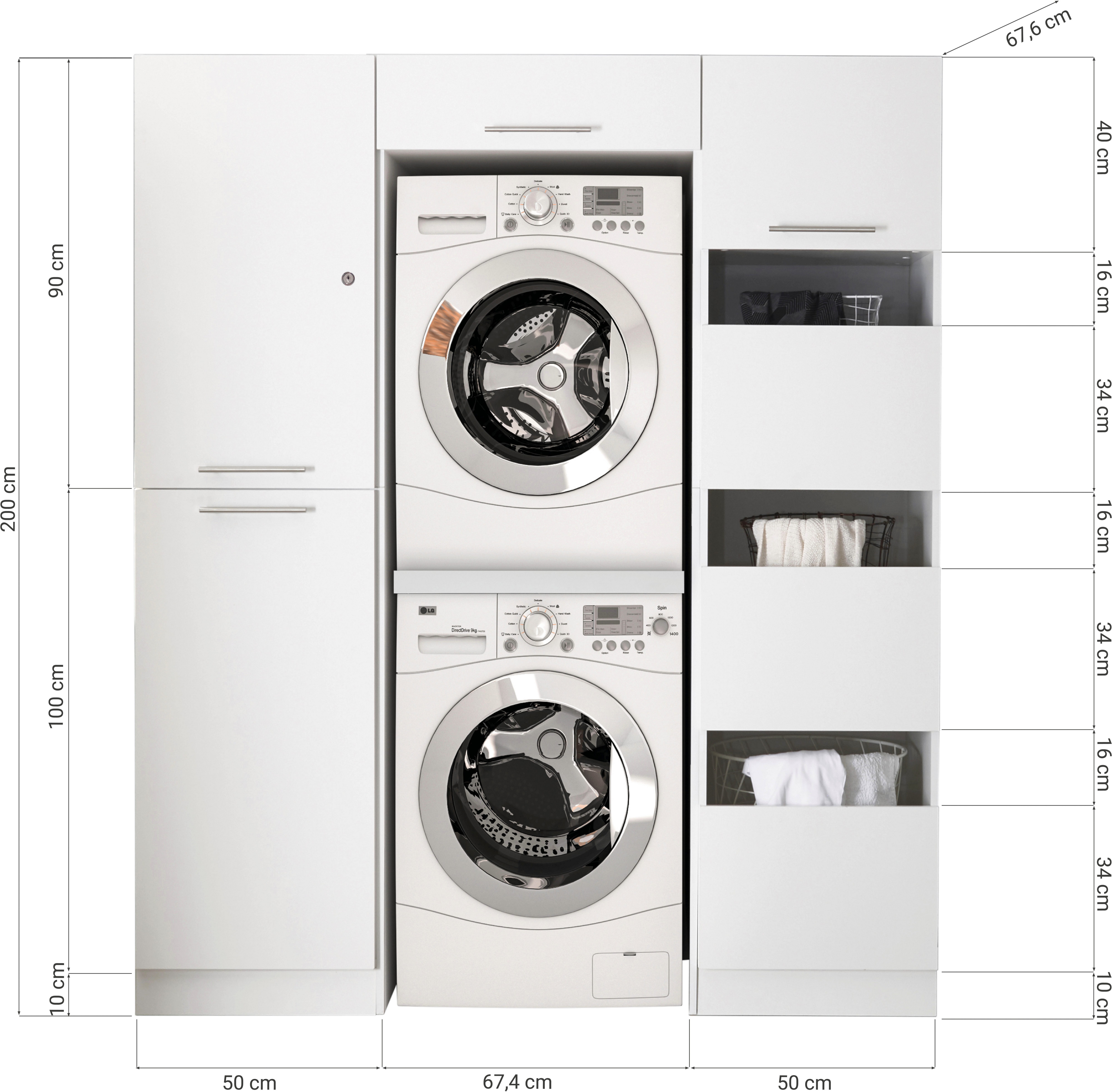 RESPEKTA Multifunctionele kastenset Clara-Set 10 (h x b x d) 200 x 167,4 x 67,6 cm (3 stuks)