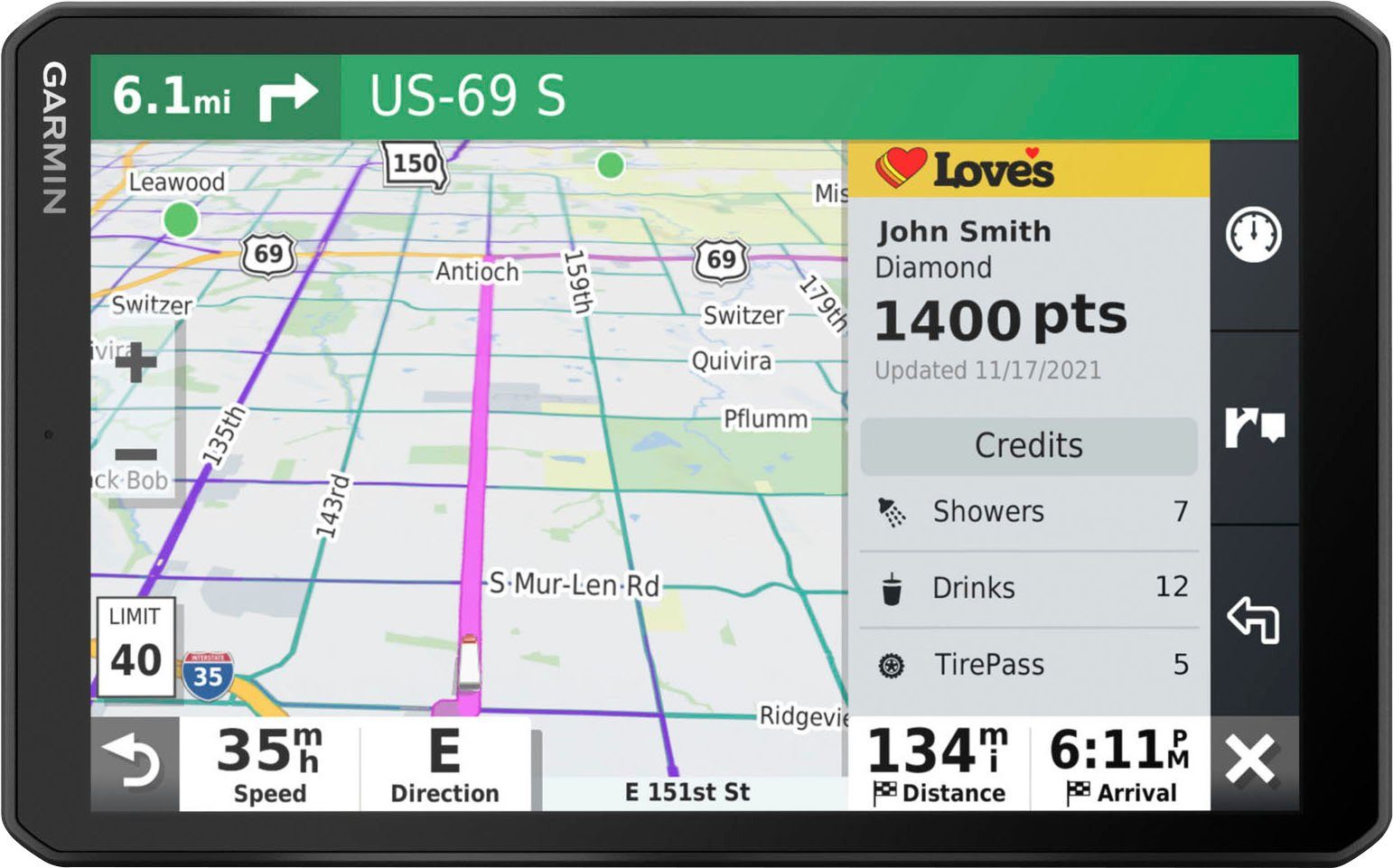 Garmin Navigatiesysteem voor vrachtwagens Dezl LGV810 EU, MT-D, GPS (1 stuk)
