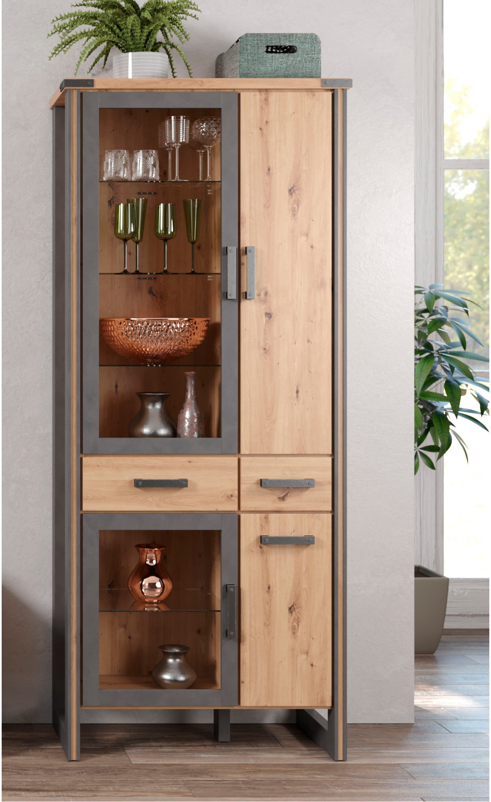 Home affaire Vitrinekast Mia Modern design (1 stuk)