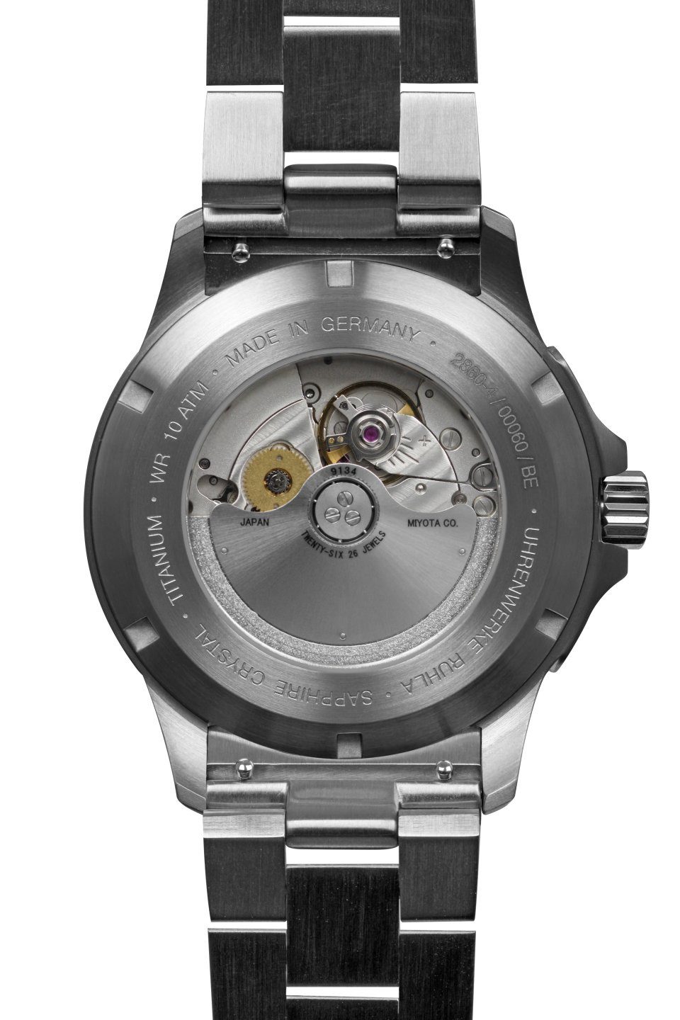 bauhaus Automatisch horloge Bauhaus aviation Armbandhorloge, Herenhorloge, Titaan, Saffierglas, Made in Germany