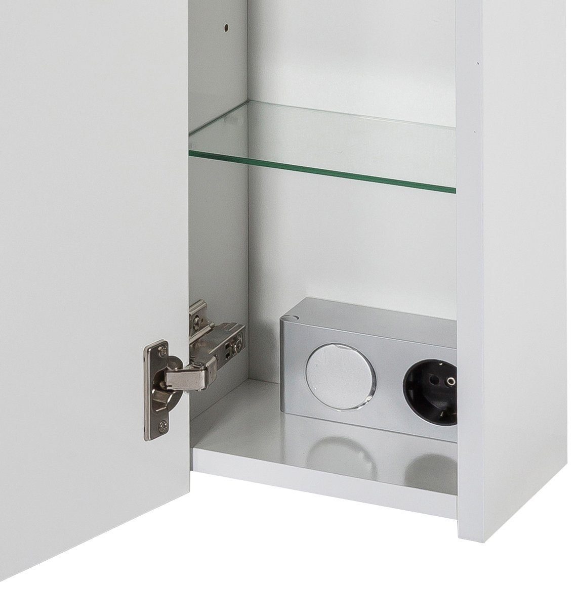 Schildmeyer Spiegelkast Verona Breedte 90 cm, 3-deurs, 2 led-inbouwspotjes, schakelaar-/stekkerdoos