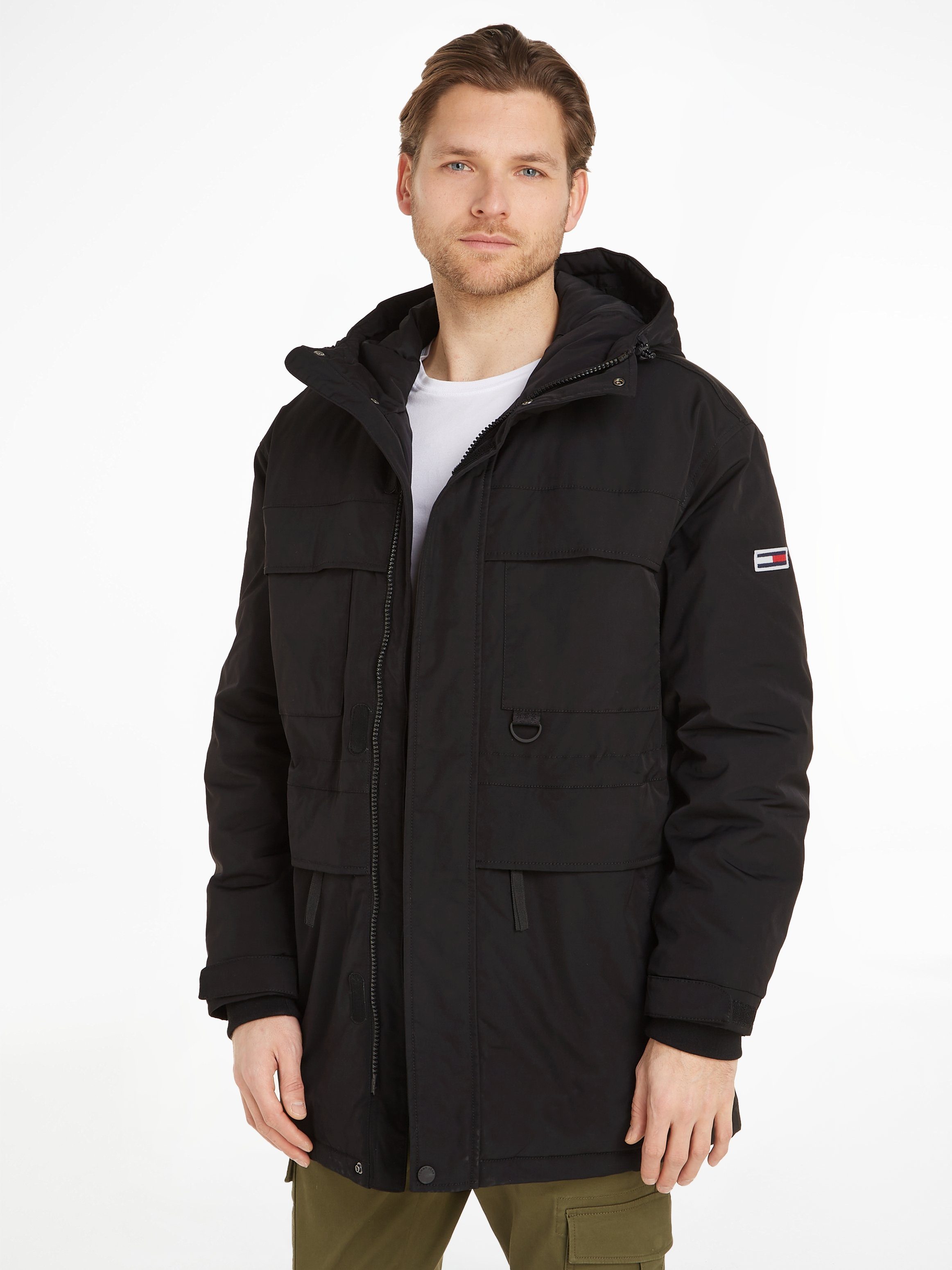 TOMMY JEANS Parka TJM TECH PARKA heren winterjassen maat L (54) zwart