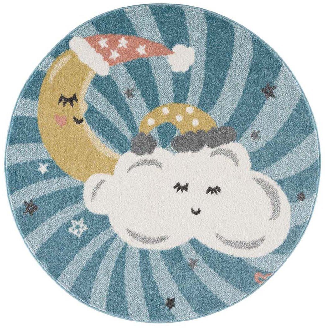 Carpet City Kindervloerkleed Anime9380 Vloerkleed maan, wolken, sterren, zachte pool