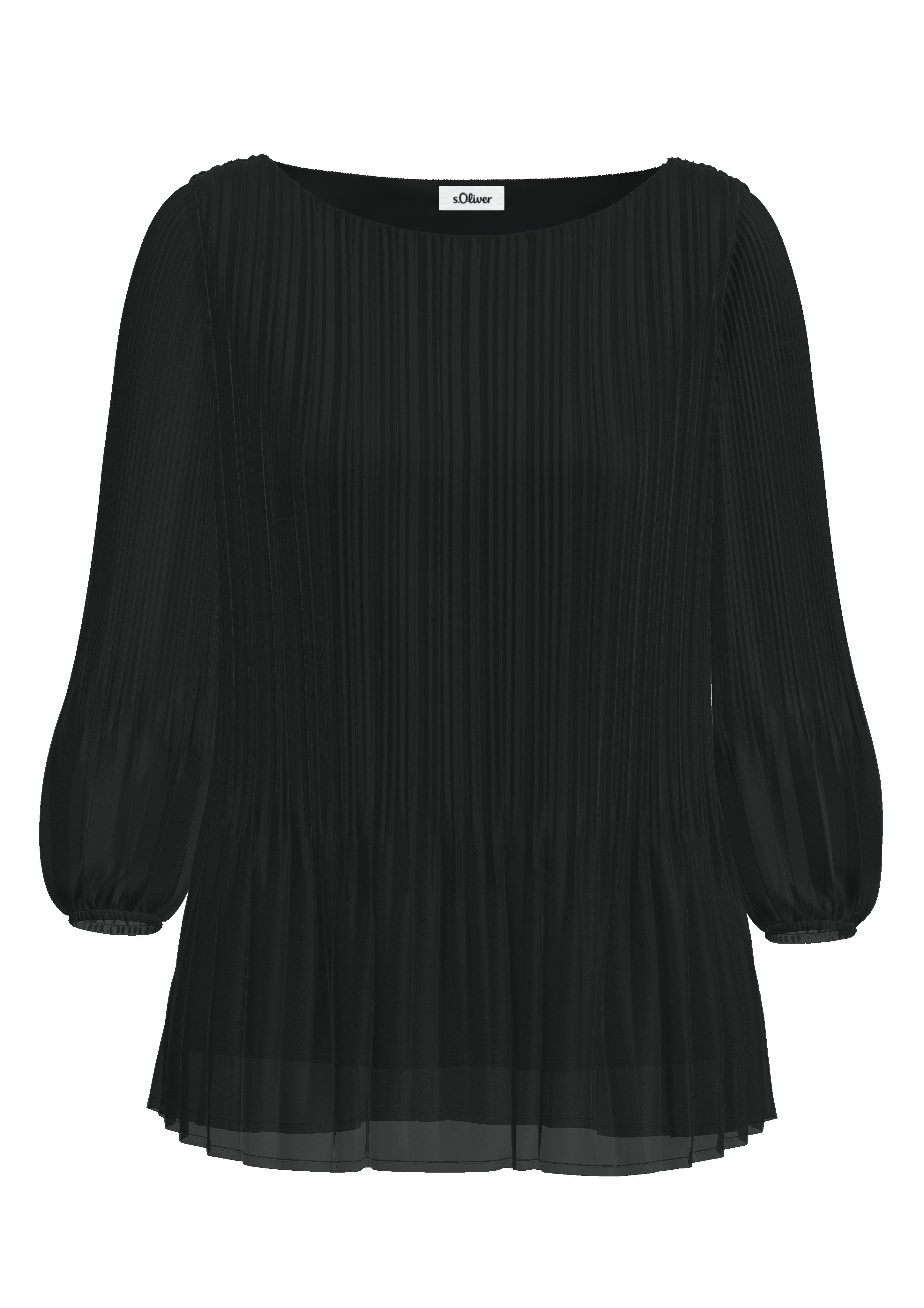 s.Oliver BLACK LABEL Klassieke blouse met plisséplooien