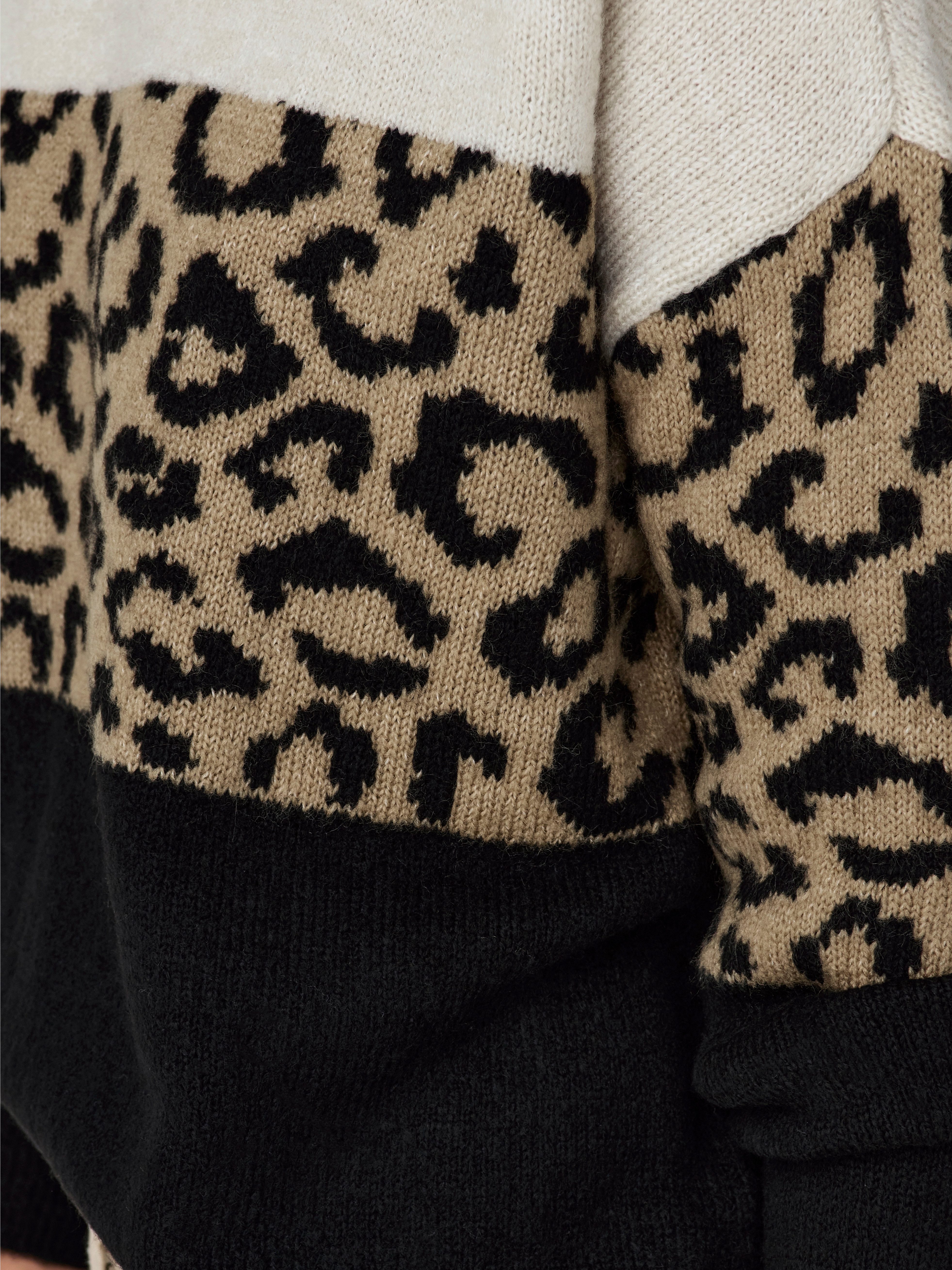 Only Trui met ronde hals ONLJADE ANIMAL LS O-NECK NOOS KNT