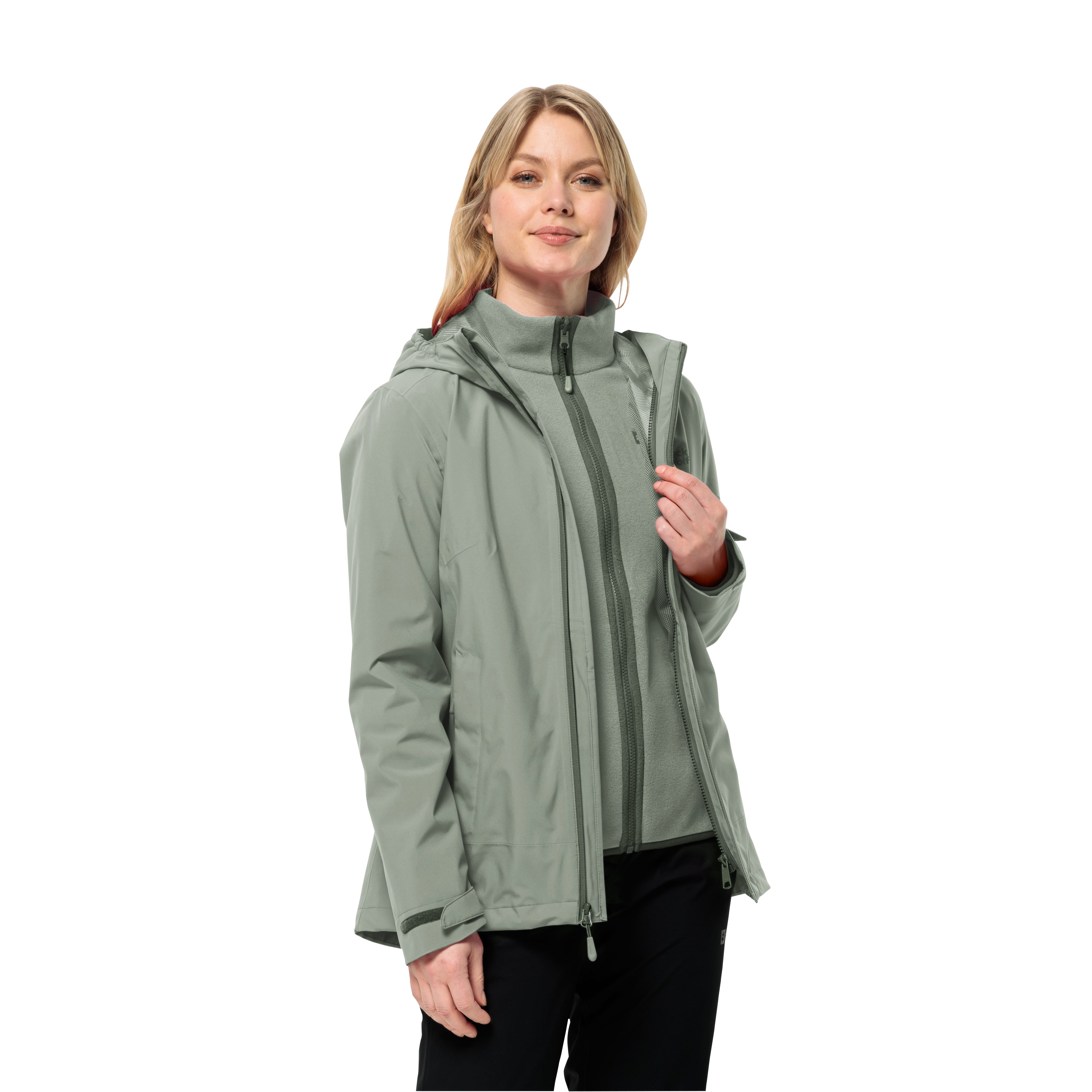 Jack Wolfskin Functioneel 3-in-1-jack MOONRISE 3IN1 JKT W met waterafstotende ritsen