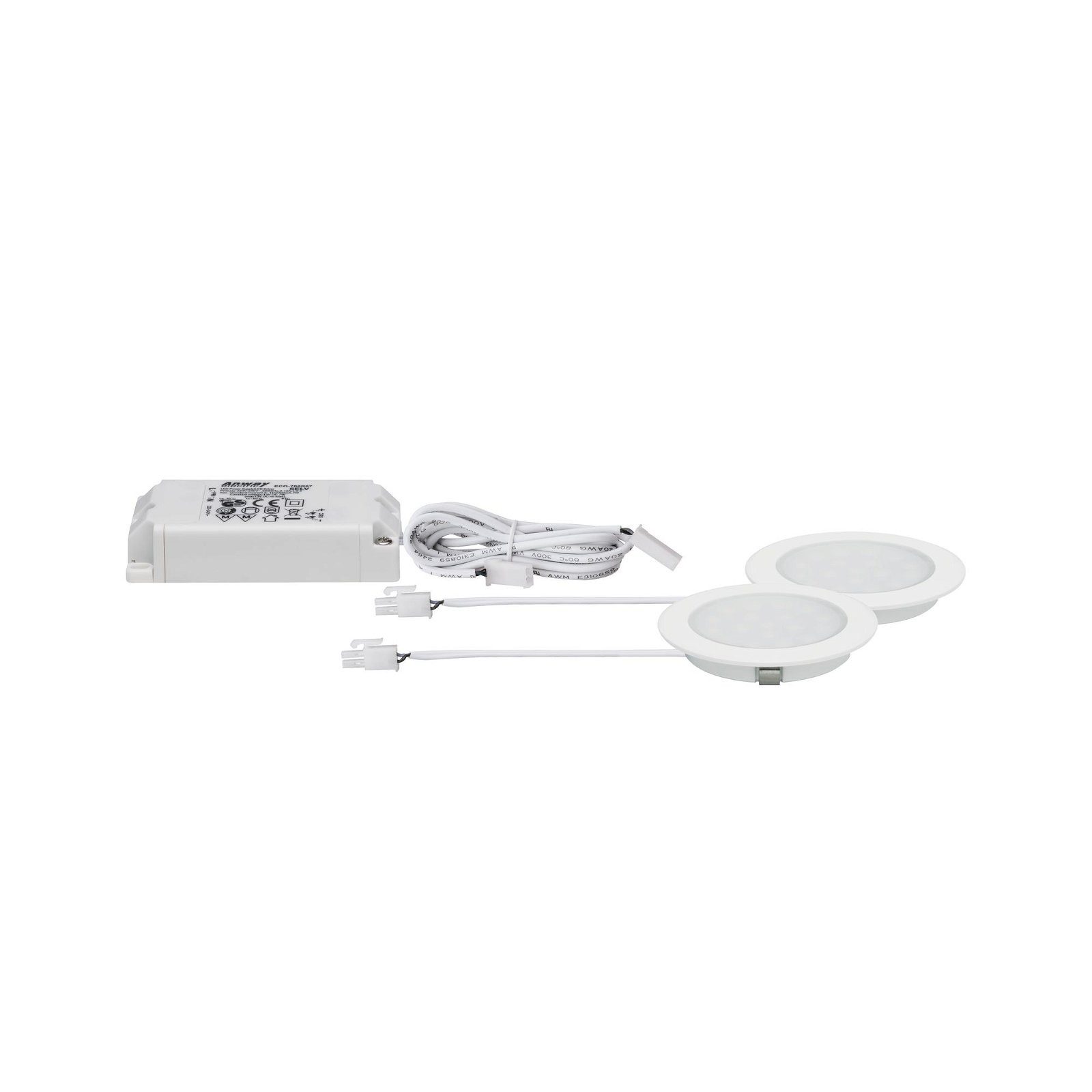 Paulmann Verlichting voor onderkast Meubel EBL Set rond LED 2x2,5W 6VA 230/12V 3000K Wit mat/Alu (2 stuks)