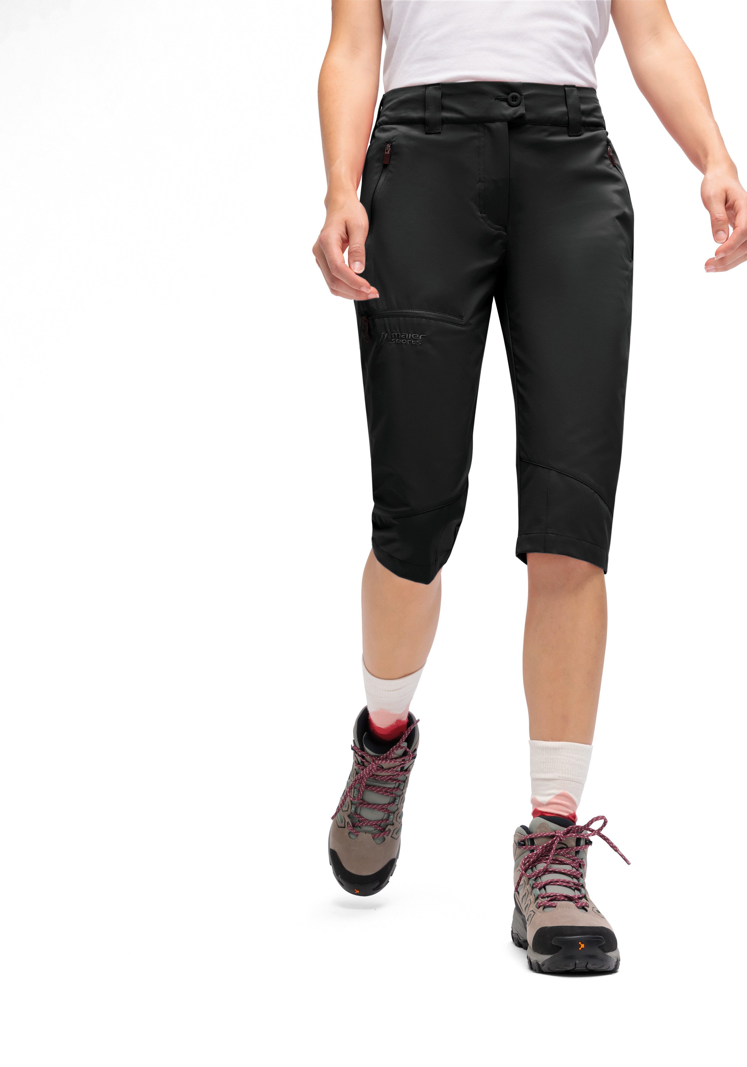 Maier Sports Outdoorbroek Lulaka capri loop Dames wandelbroek, elastische functionele broek met 3 zakken, regular fit