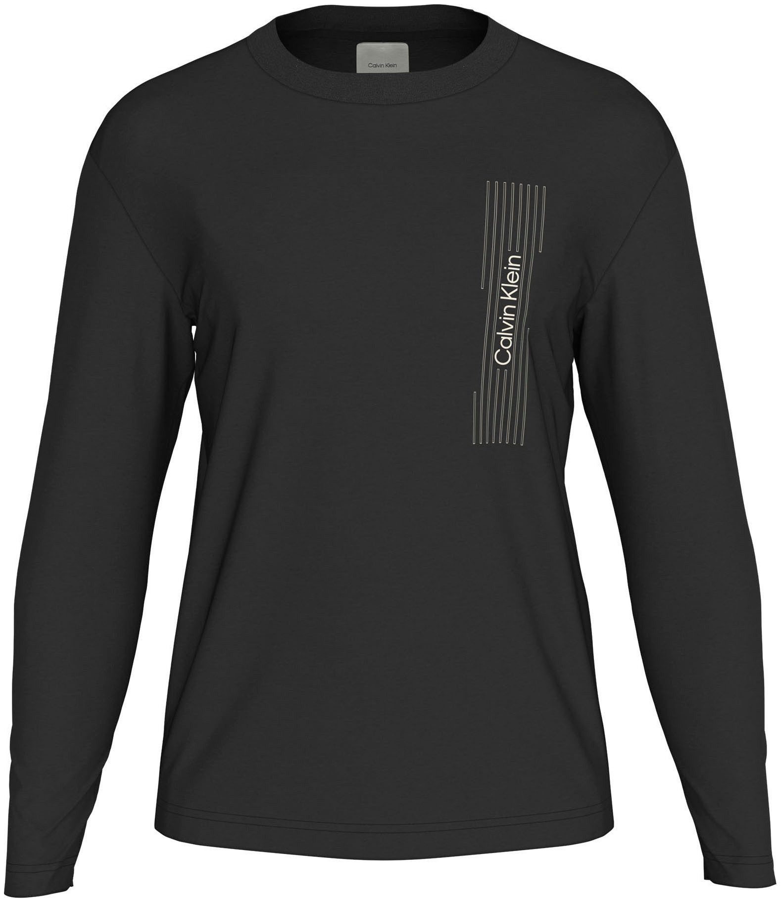 Calvin Klein Shirt met lange mouwen BT_HORIZONTAL LOGO LS T-SHIRT in grote maten met logo-opschrift