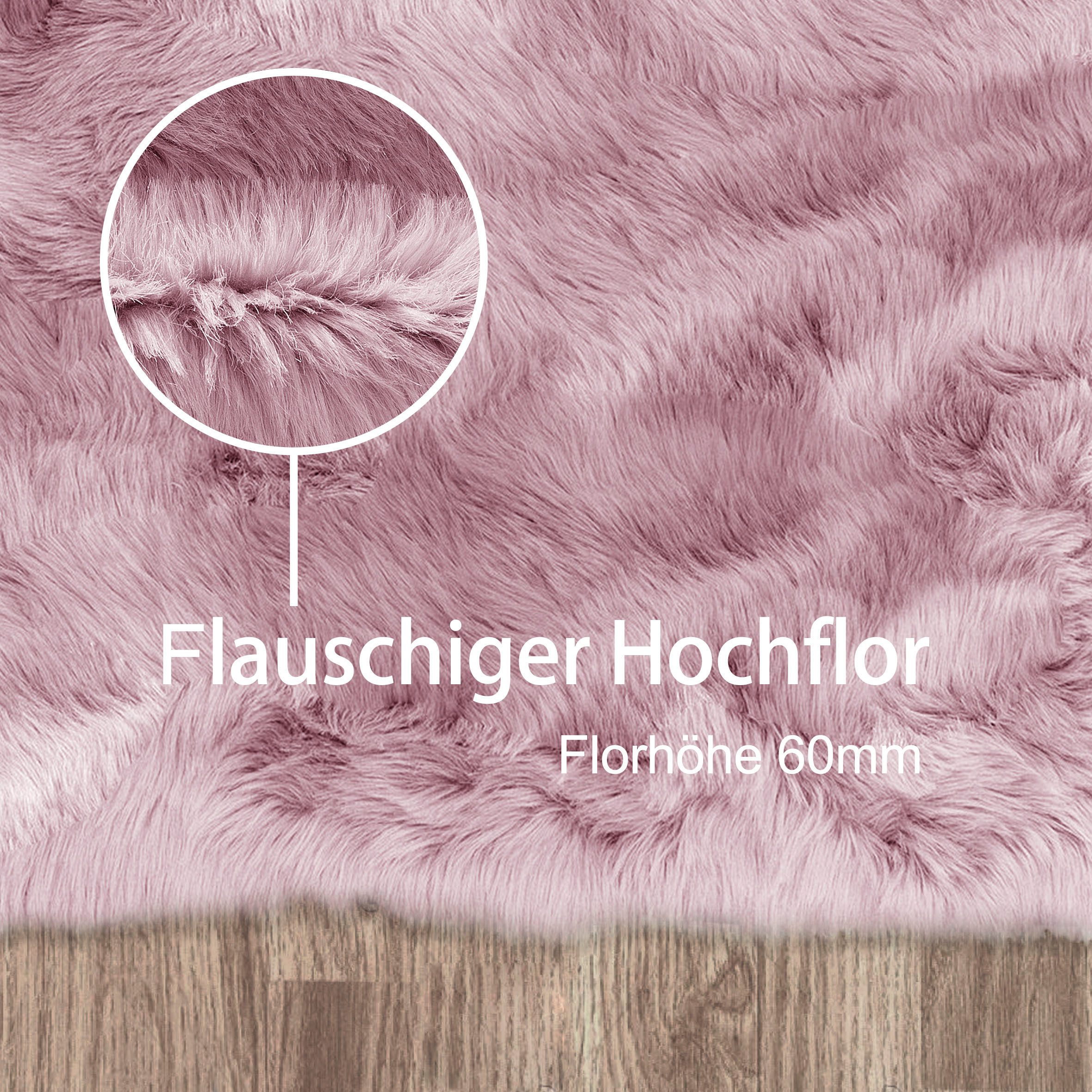 my home Hoogpolig vloerkleed Valeria schapenvacht tapijt knuffelig Imitatiebont, vachtmodel, zachte vloerkleden, slaapkamer, woonkamer