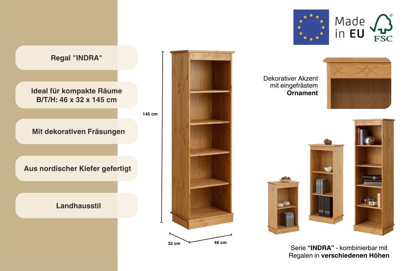 Home affaire Staand rek Indra Hoogte 145 cm