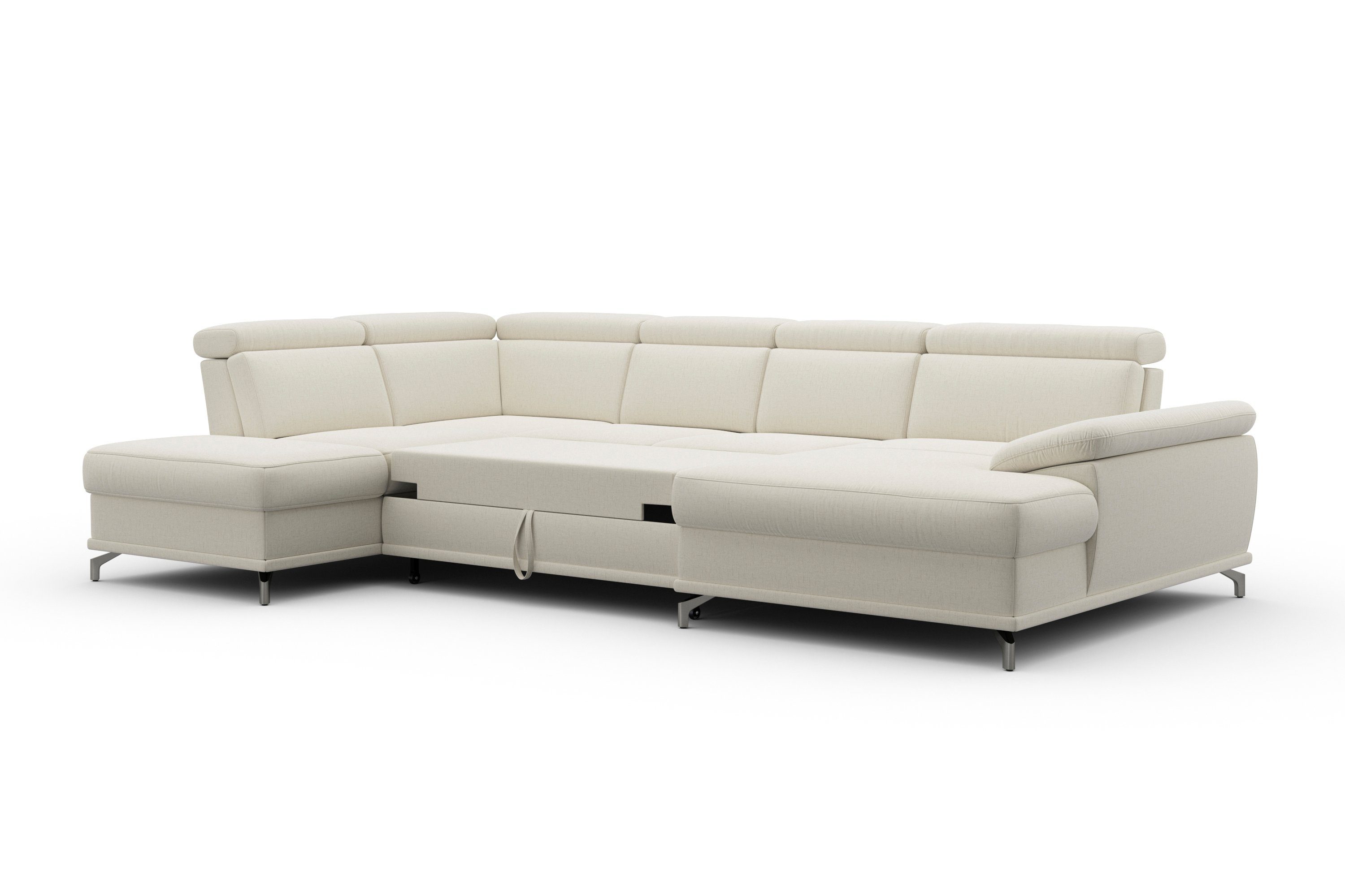 sit&more Zithoek Cabrio U-vorm, met zitdiepteverstelling, arm- en hoofdsteunverstelling