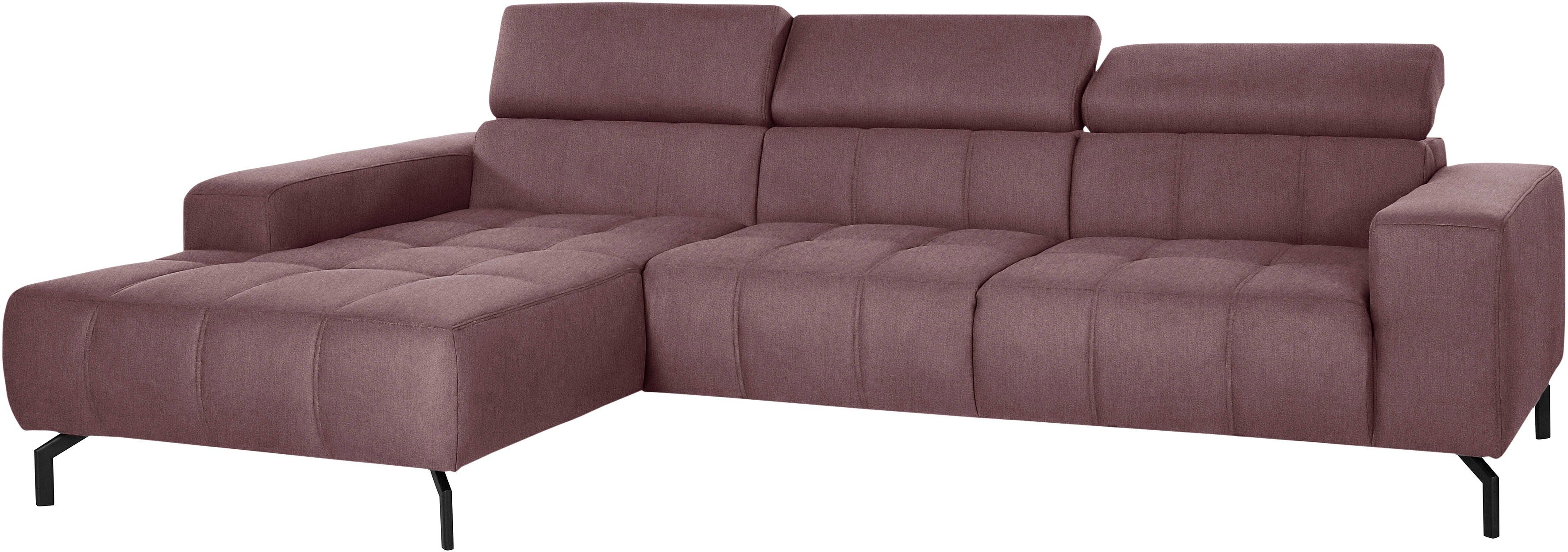 DOMO collection Hoekbank Cunelli mooie zitnaden als designelement, stevige zitcomfort, L-vorm