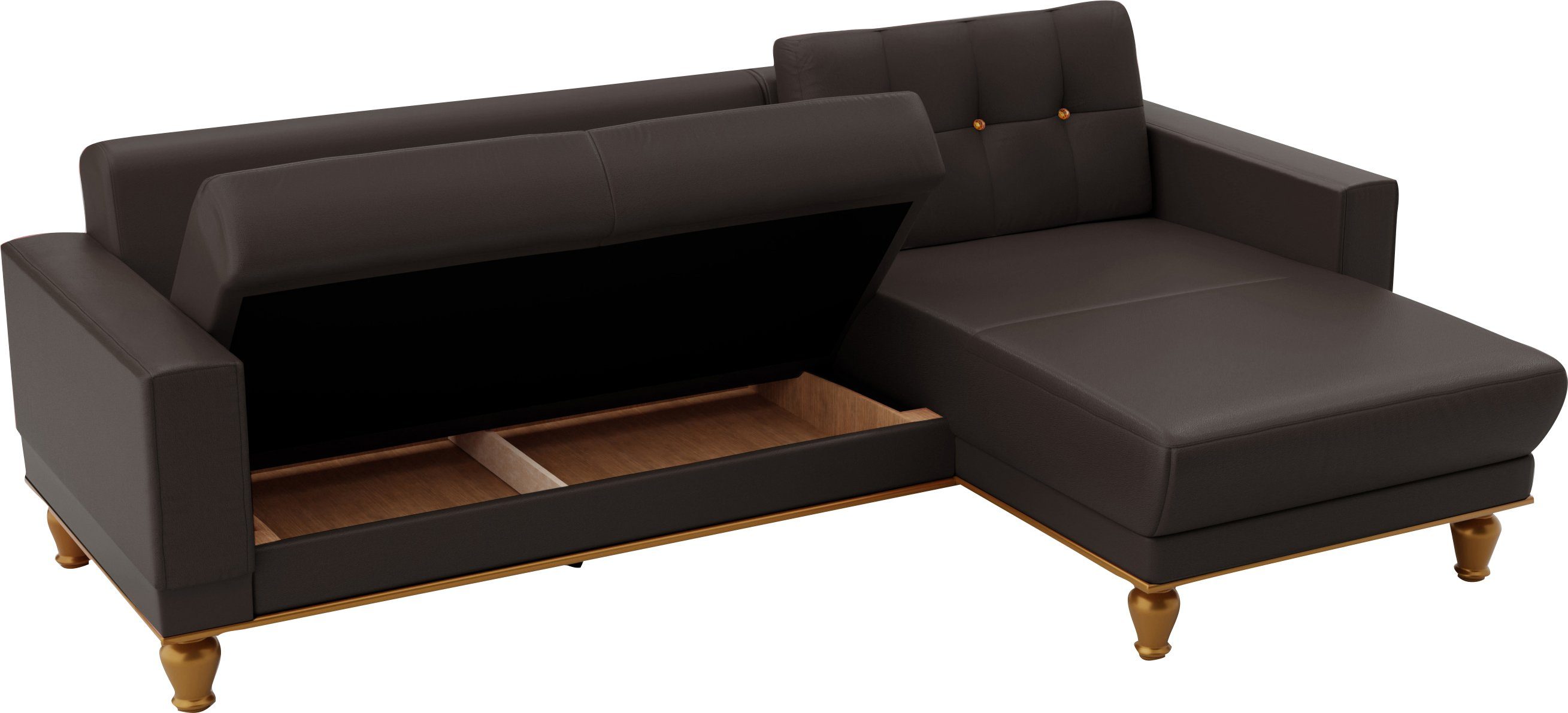 sit&more Hoekbank Orient 5 L-vorm met strassteentjes, naar keuze met slaapfunctie en bedkist