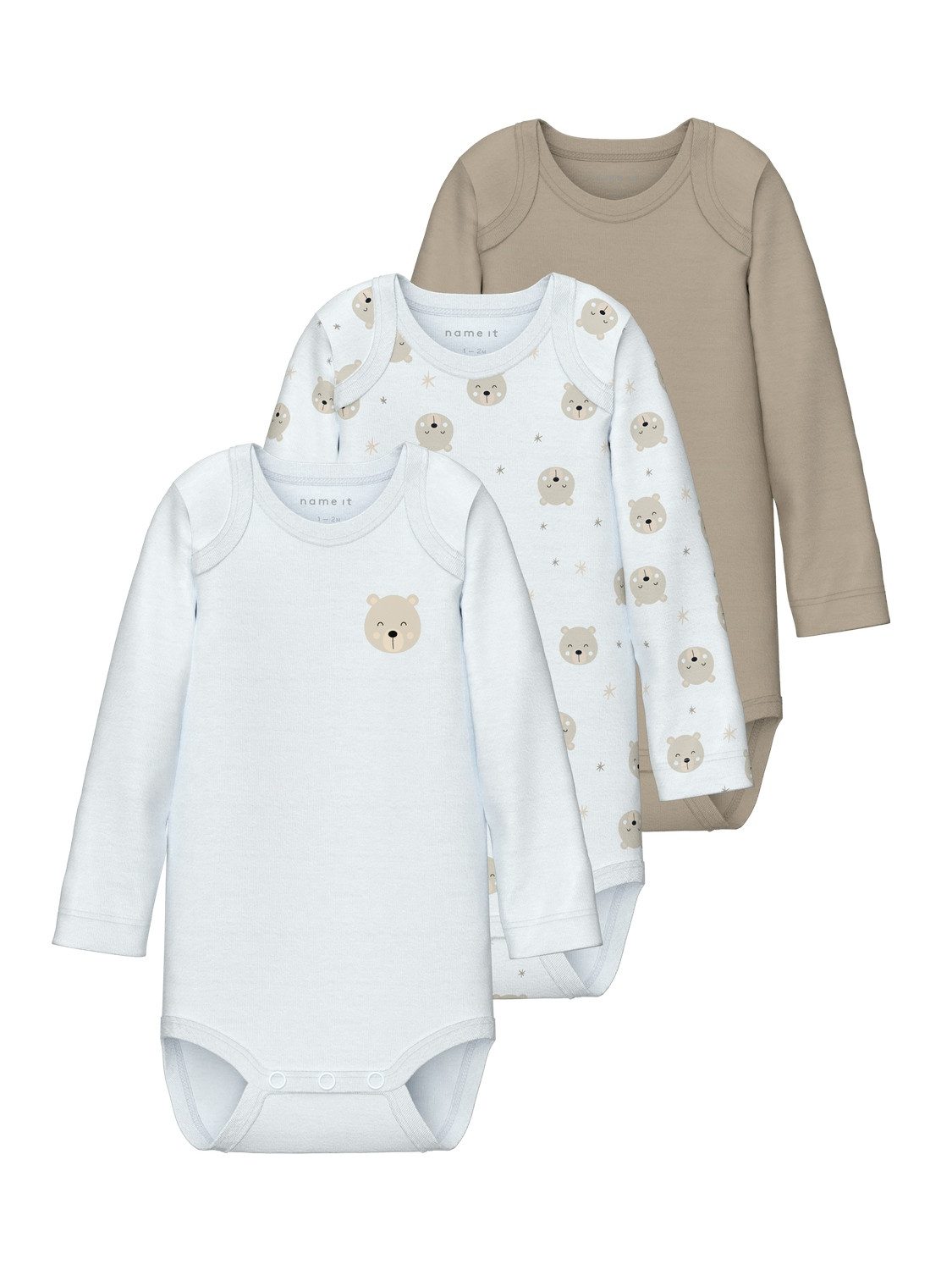 Name It Body NBNBODY 3P LS OXFORD BEAR NOOS (set, 3-delig)