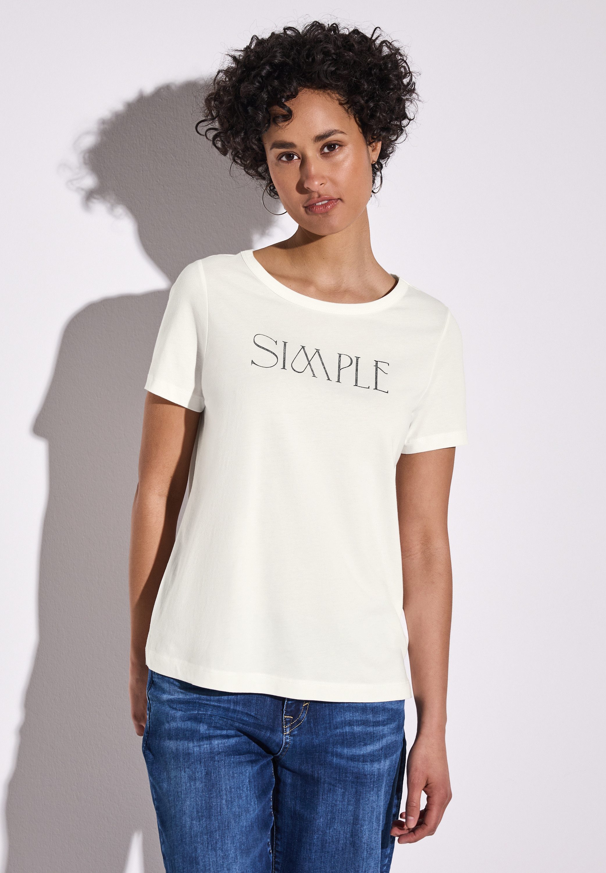STREET ONE T-shirt met tekstprint dames t-shirts maat 40 wit