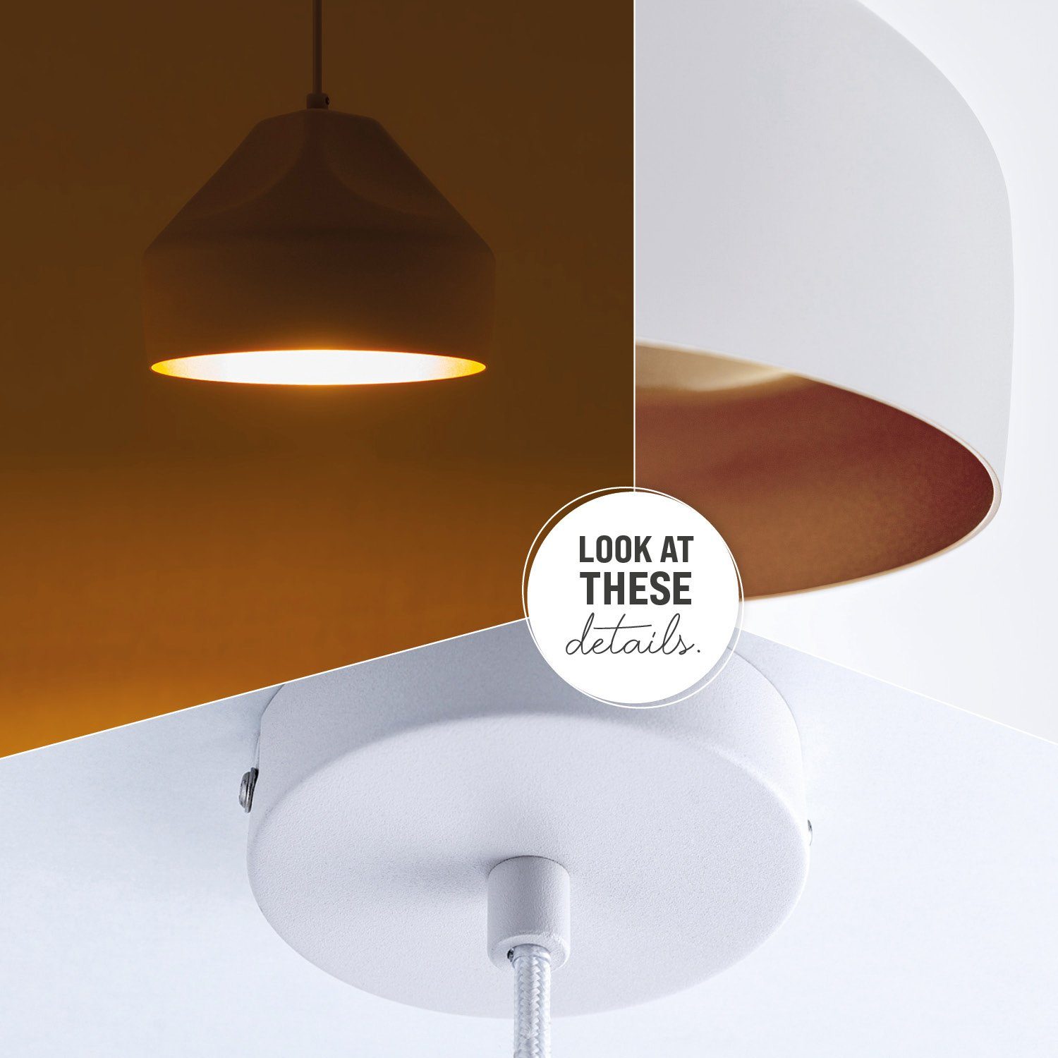Paco Home Hanglamp HURLEY U Hanglamp eetkamer keukenlamp hangend Eettafellamp binnenin in goudkleur