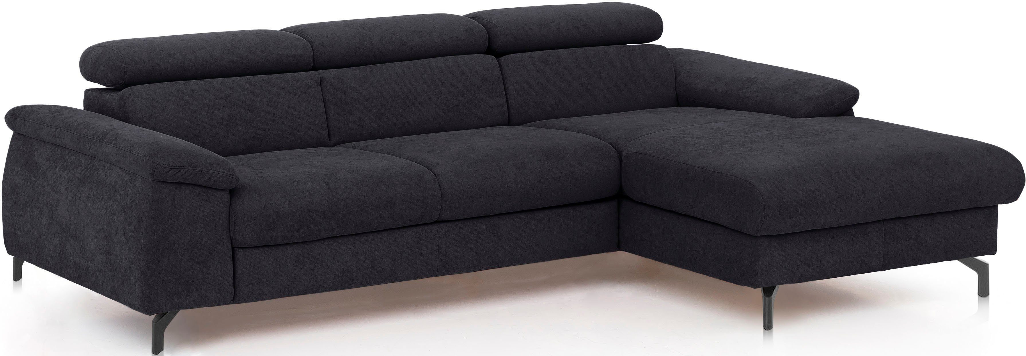 COTTA Zithoek Kitty L-Form, B: 242 bzw. 100 cm (Set: Ecksofa & Hocker) Set bestaande uit: hoekbank met hoofdverstelling & hocker (set)