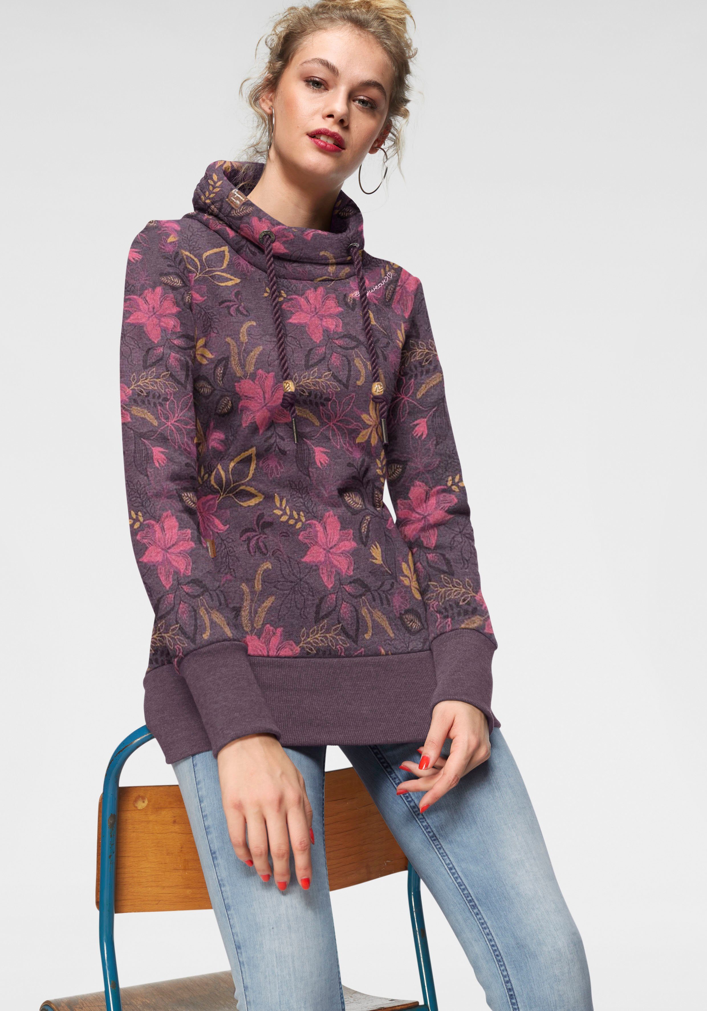 Ragwear Sweatshirt NESKA O Capuchonsweater met asymmetrische sjaalkraag