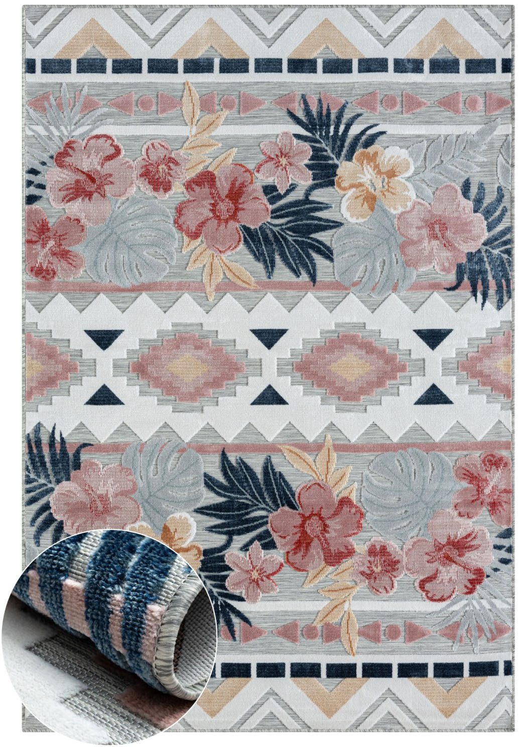 Myflair Möbel & Accessoires Vloerkleed Lotus voorraadopruiming bloemig ontwerp, bloemenmotief, geschikt voor buiten, balkon, terras