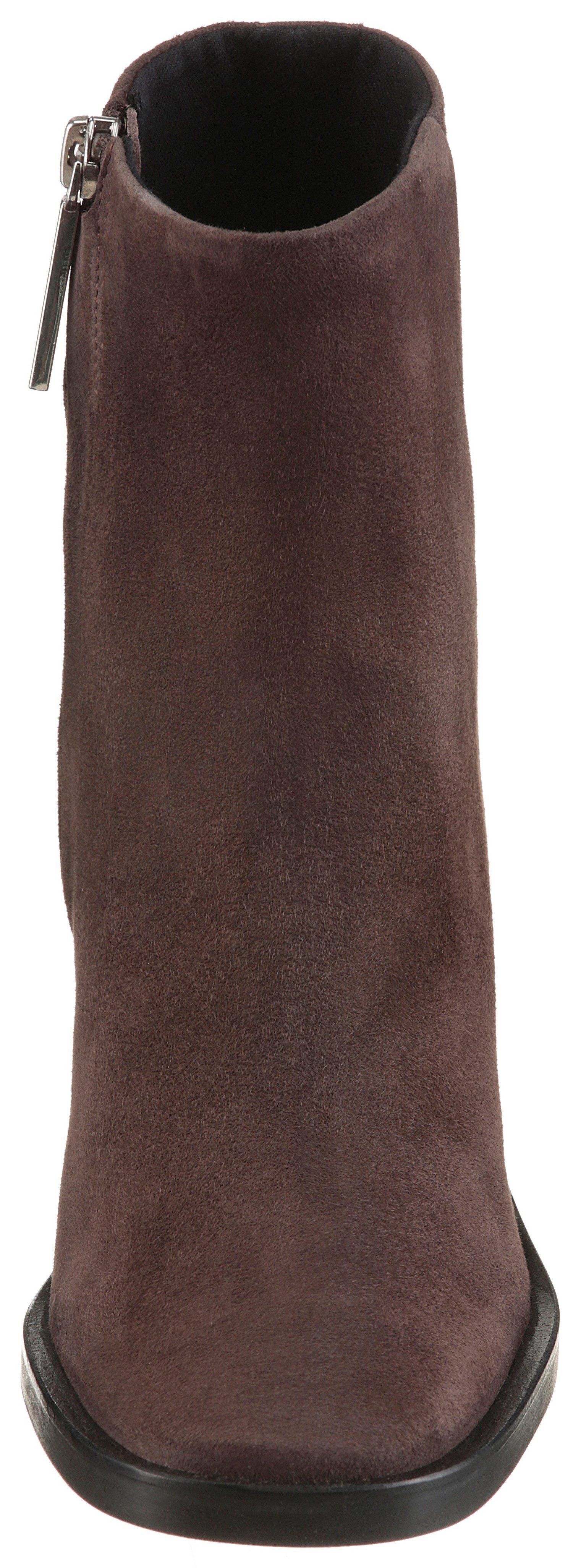 Calvin Klein Laarsjes BLOCK HEEL ZIP BOOT SUE Klassieke boots, blokhak, met CK-logo aan de zijkant van de schacht