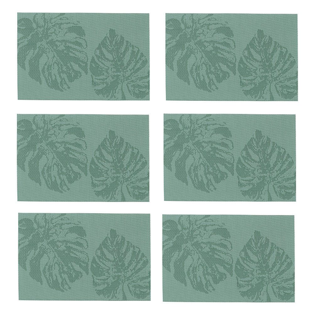 Zeller Present Set placemats modern monstera bladeren ontwerp, 6-delig, kunststof, 30x45 cm (set)