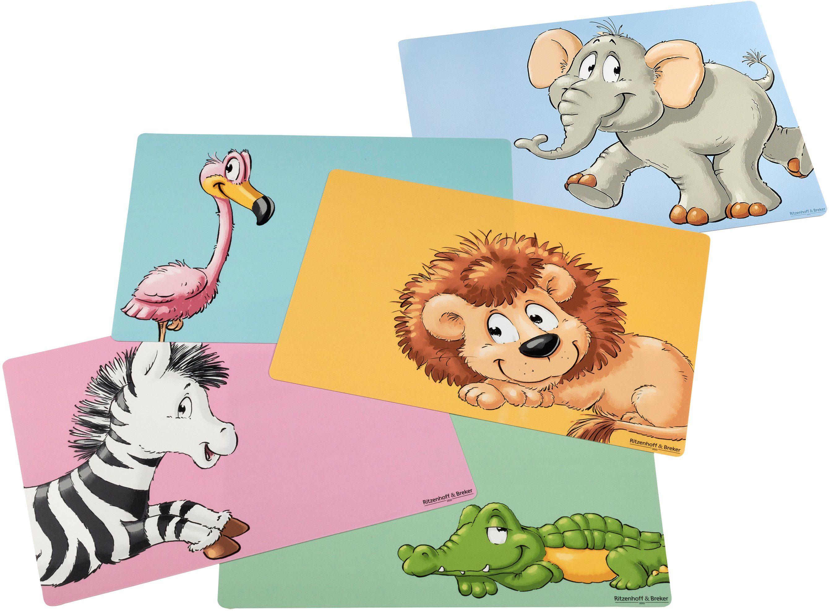Ritzenhoff & Breker set placemats Happy Zoo gemakkelijk te onderhouden kunststof, met dier-motieven (set, 5 stuks)