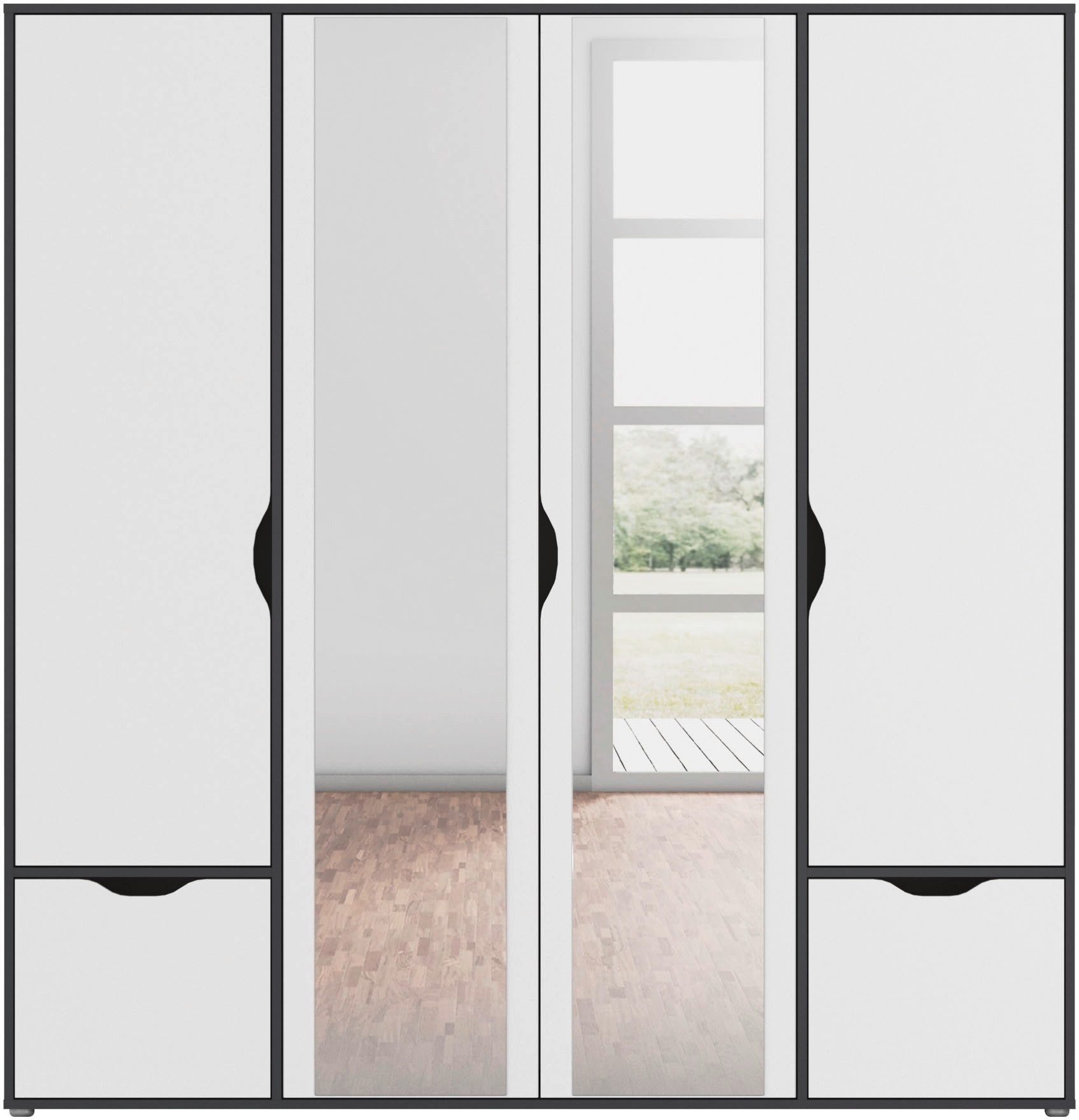 rauch Draaideurkast Kledingkast Kast Garderobe Wasmand NARAI met Laden Greefaansluitingen voor een greeploze look TOPSELLER MADE IN GERMANY