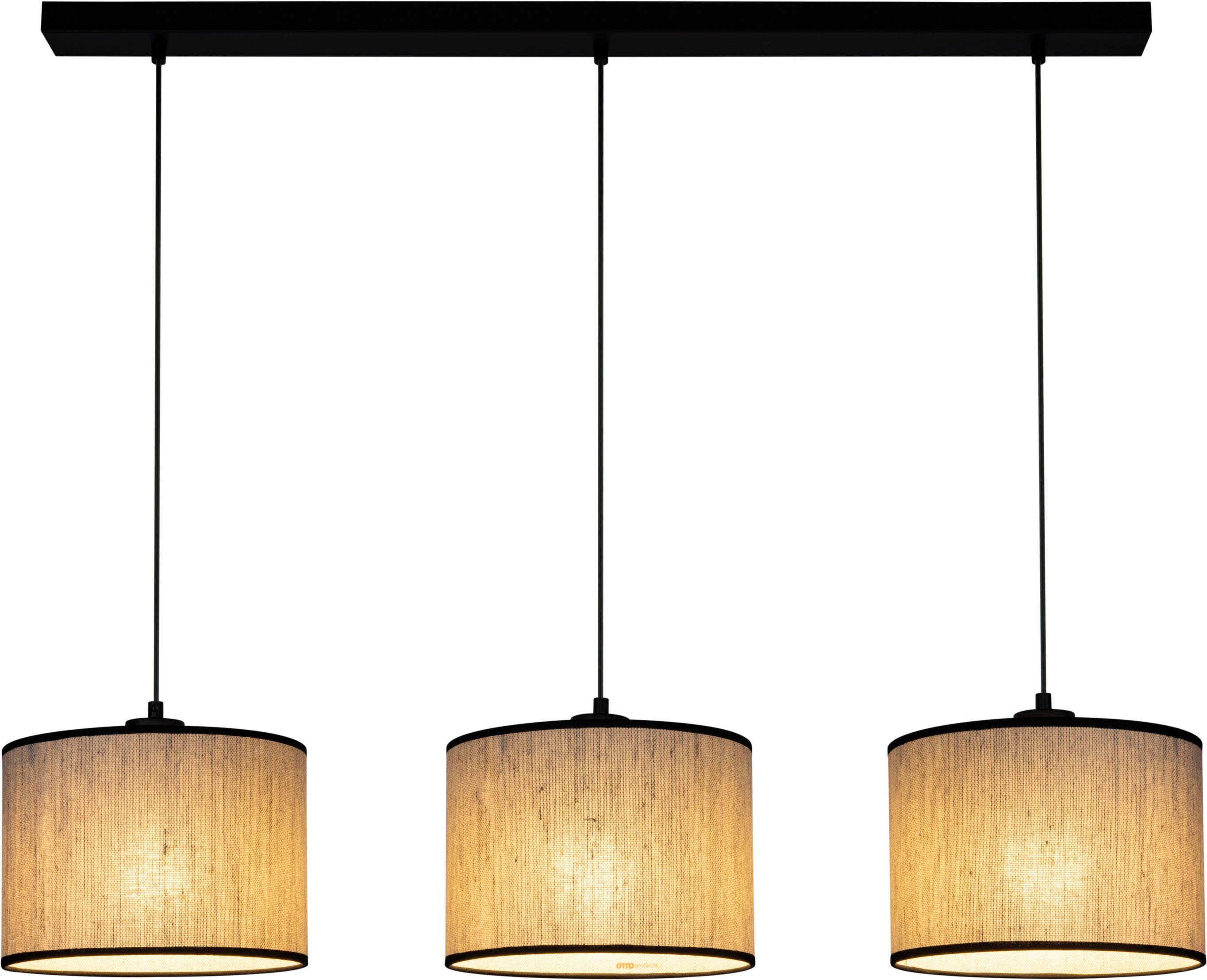 andas Hanglamp Virrat, in Scandinavische stijl Hanglamp met linnen kap, in tijdloos ontwerp, gemaakt in Europa (7 stuks)