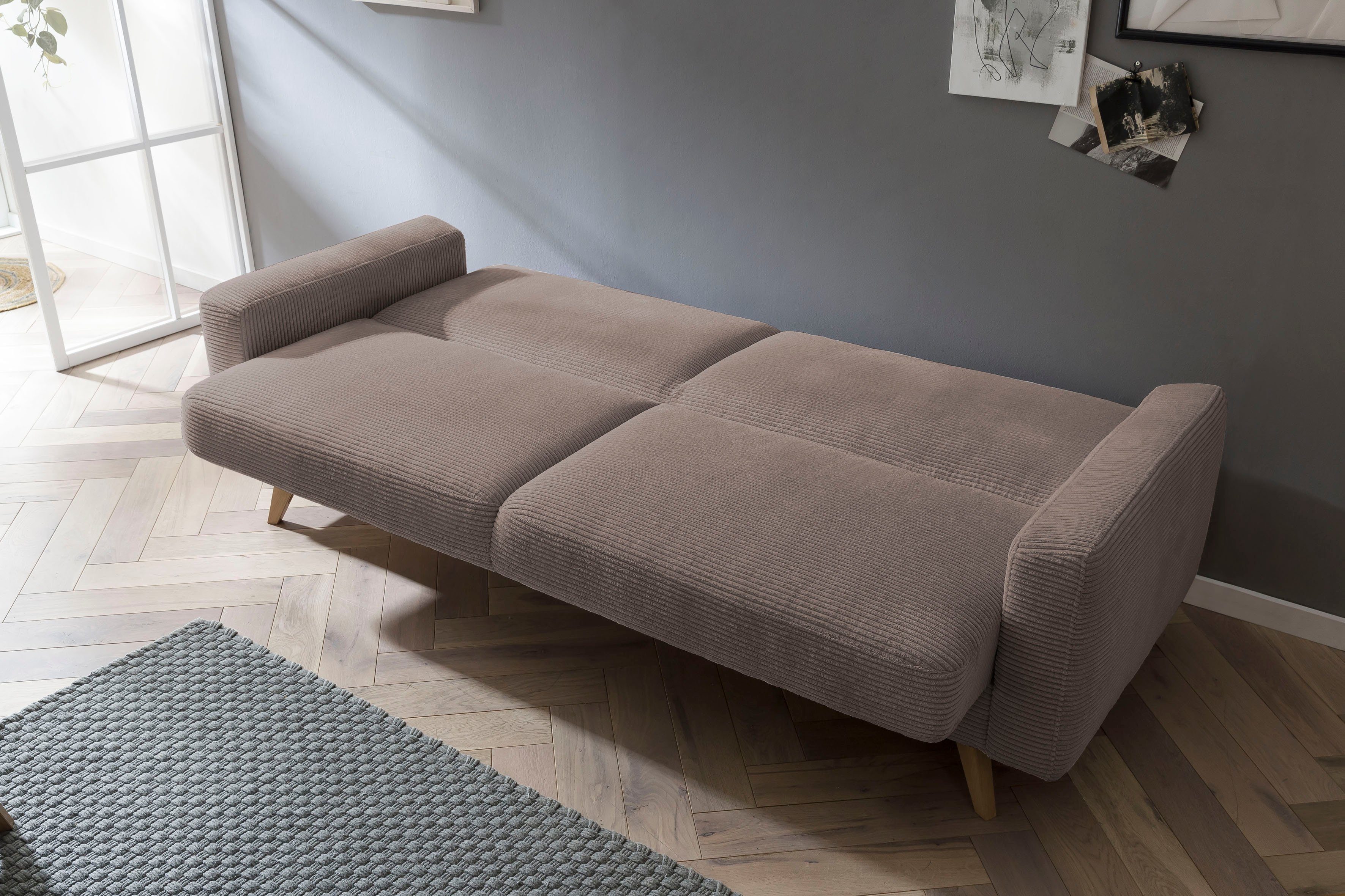exxpo - sofa fashion 3-zitsbank Samso, elegant en comfortabel, actuele cord bekleding, kantelbank
