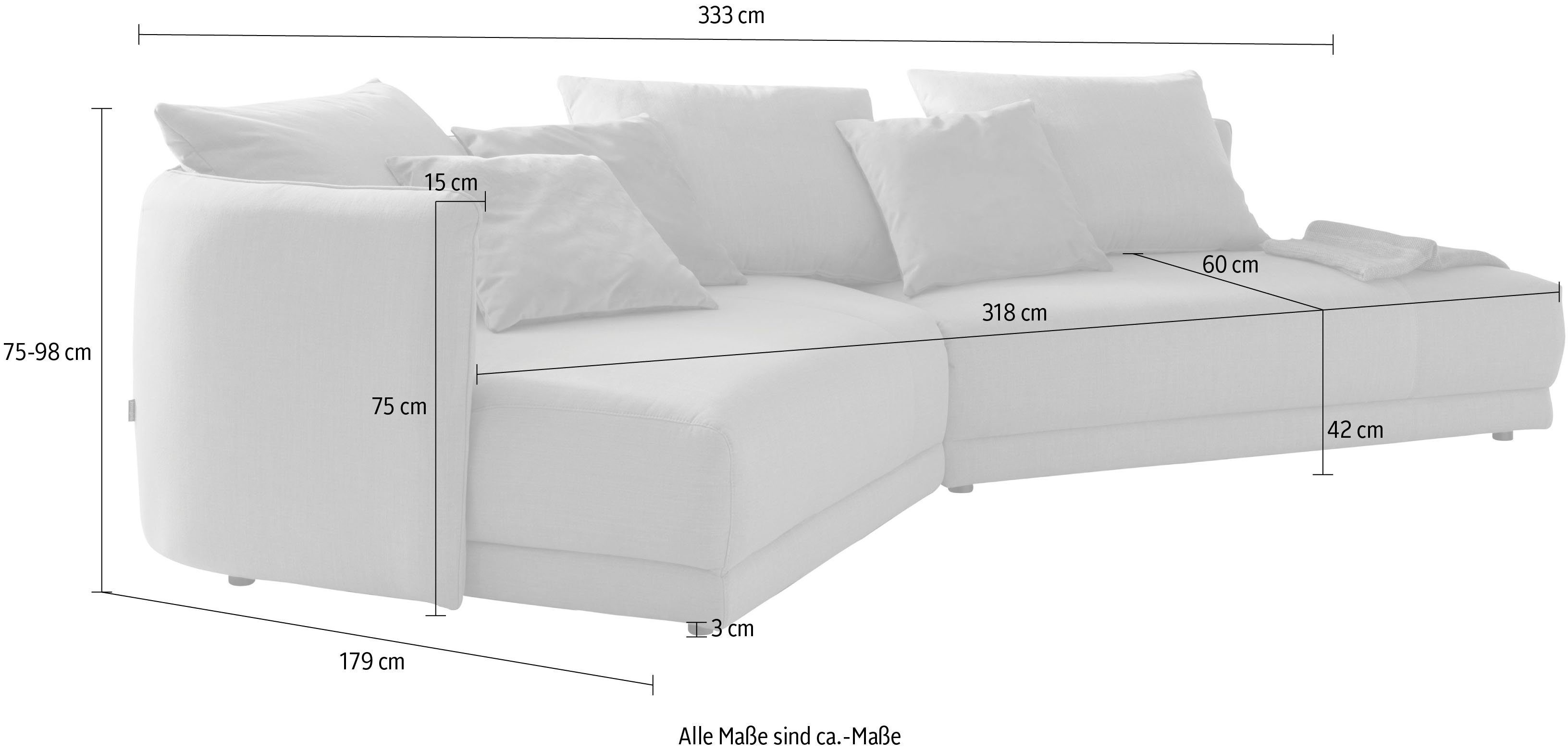 designwerk Hoekbank New York, extravagante designsofa met geweldig zitcomfort, L-vorm