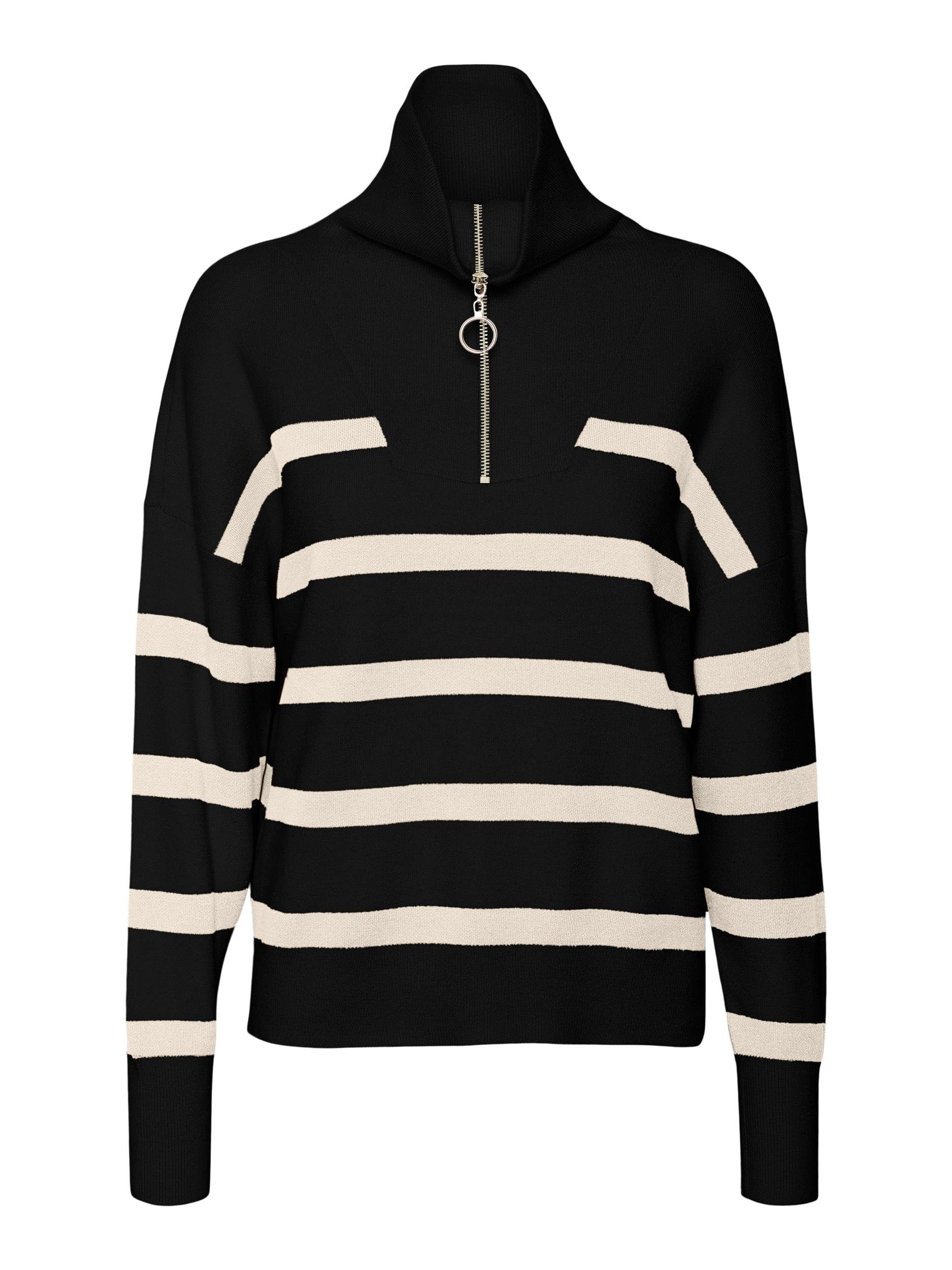 Vero Moda Schipperstrui VMSABA STRIPE LS HIGHNECK BLOUSE GA NOOS