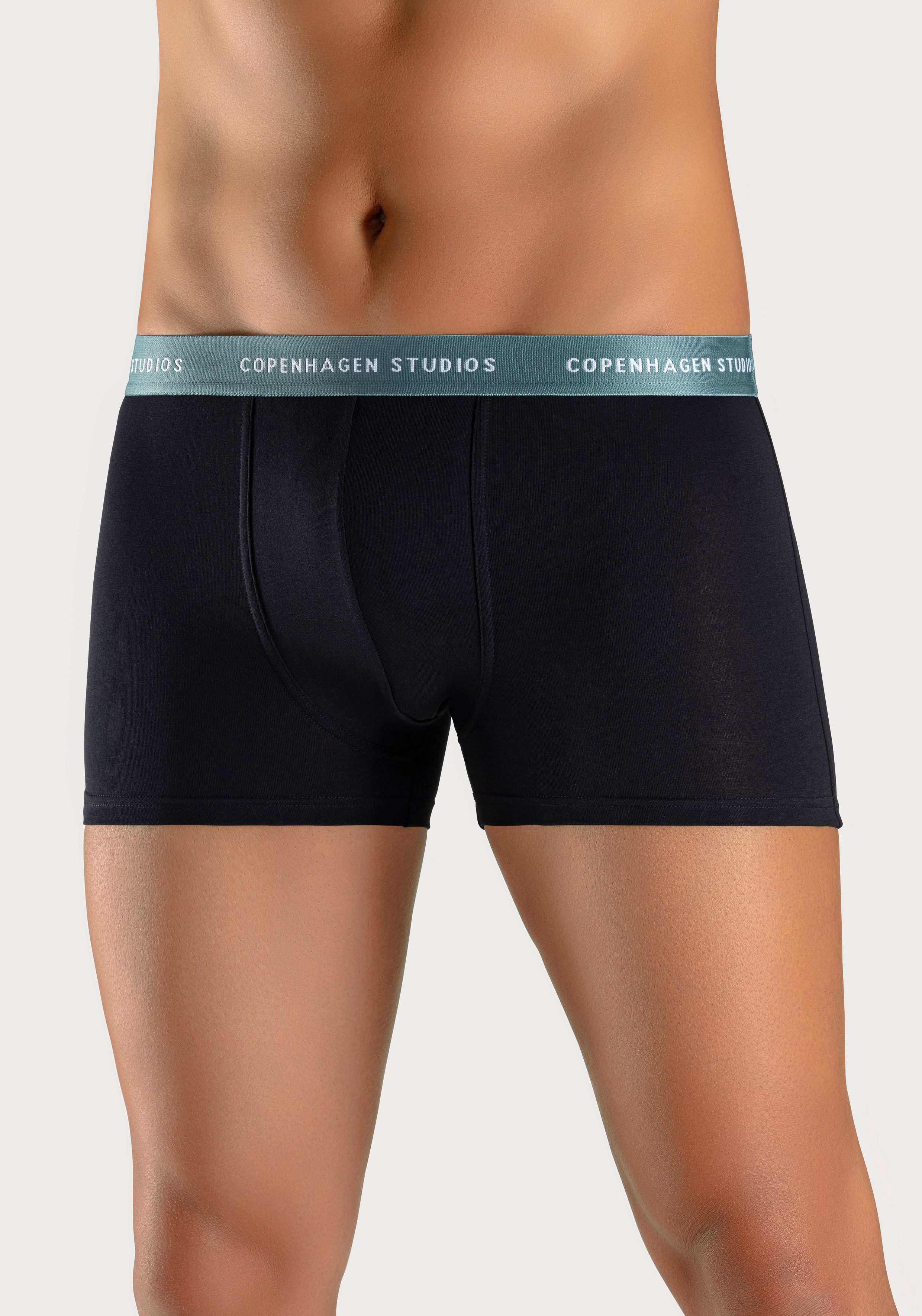 Copenhagen Studios Boxershort voor heren met gekleurde logo-tailleband (set, 3 stuks)