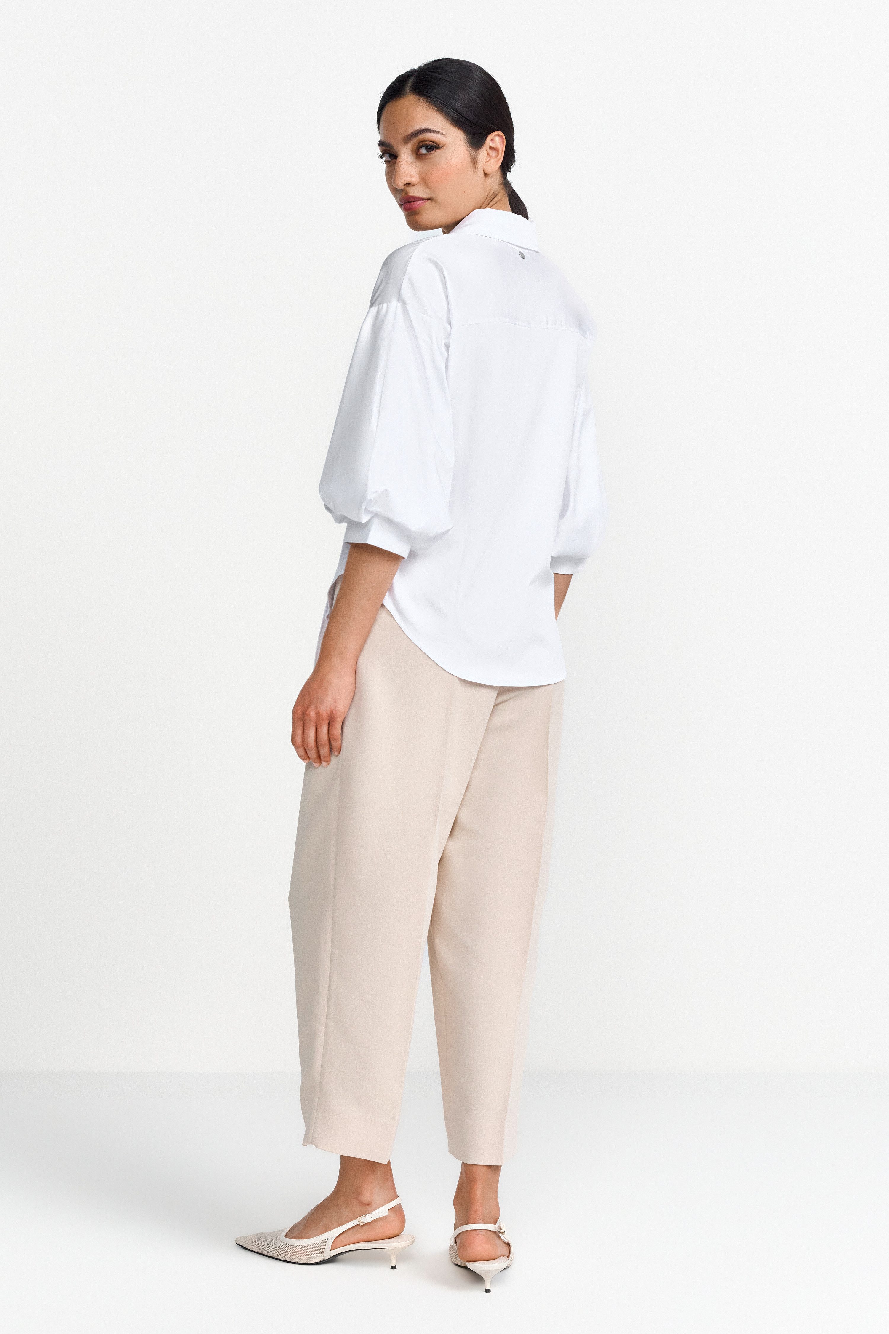 Rich & Royal Klassieke blouse Met overlappende schouder en button-down kraag