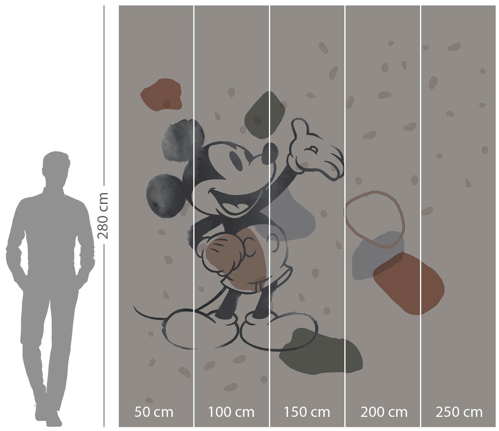 Komar Vliesbehang Digitale print vlies - Mickey Organic Shapes - Afmeting 250 x 280 cm