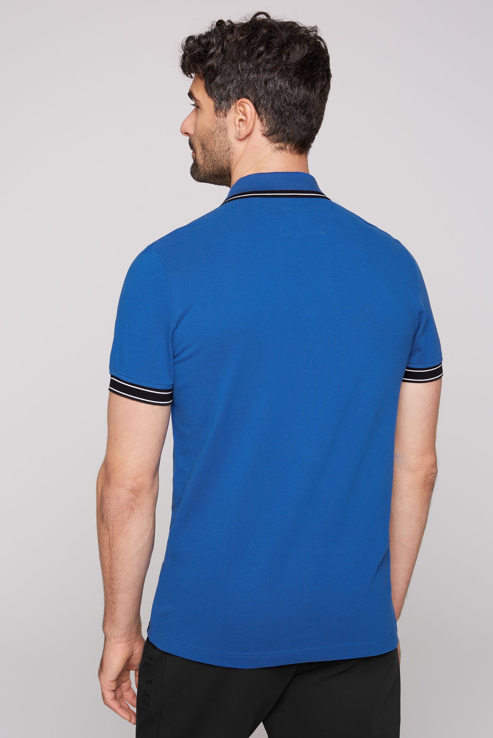 CAMP DAVID Poloshirt met print bij de kraag