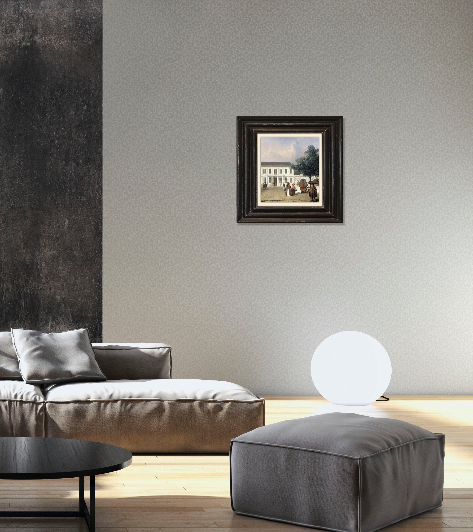 queence Artprint op linnen Gebouw Premium canvasstof, handgemaakt in Duitsland, 40x40cm